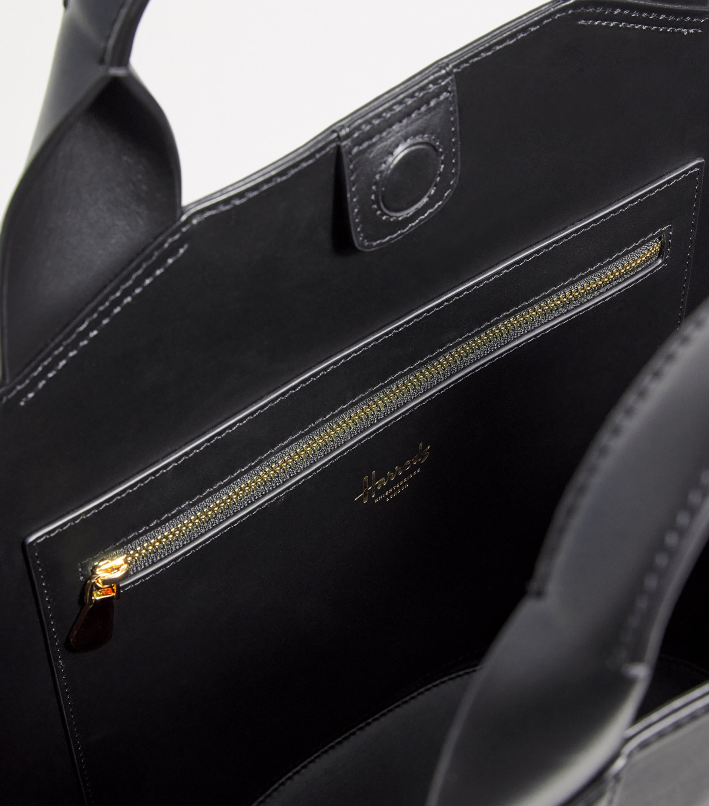 Leather H Tote Bag BLACK Image 4