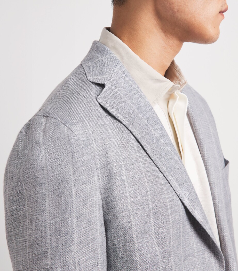 Eleventy Mens Linen-Cashmere-Silk Blazer Zucchero Image 3