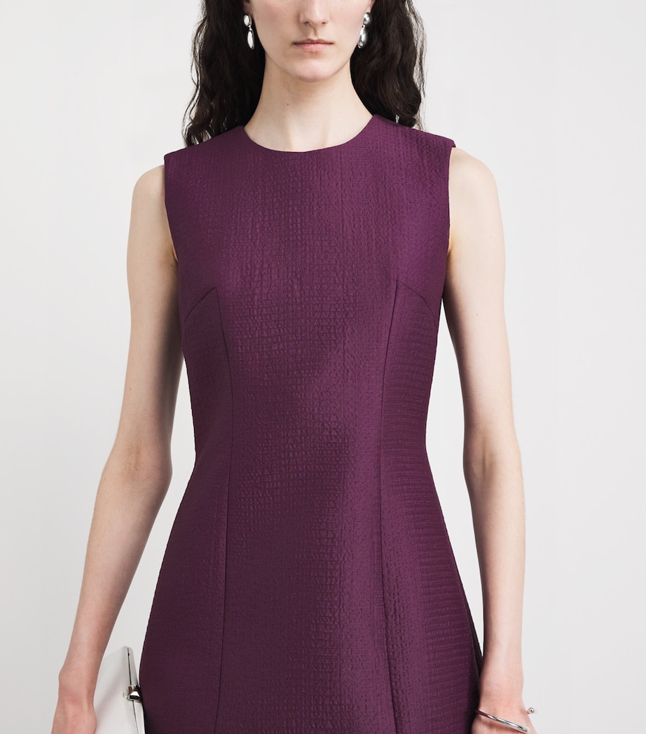 Emilia Wickstead Womens Pleated Petronella Mini Dress Plum Image 3