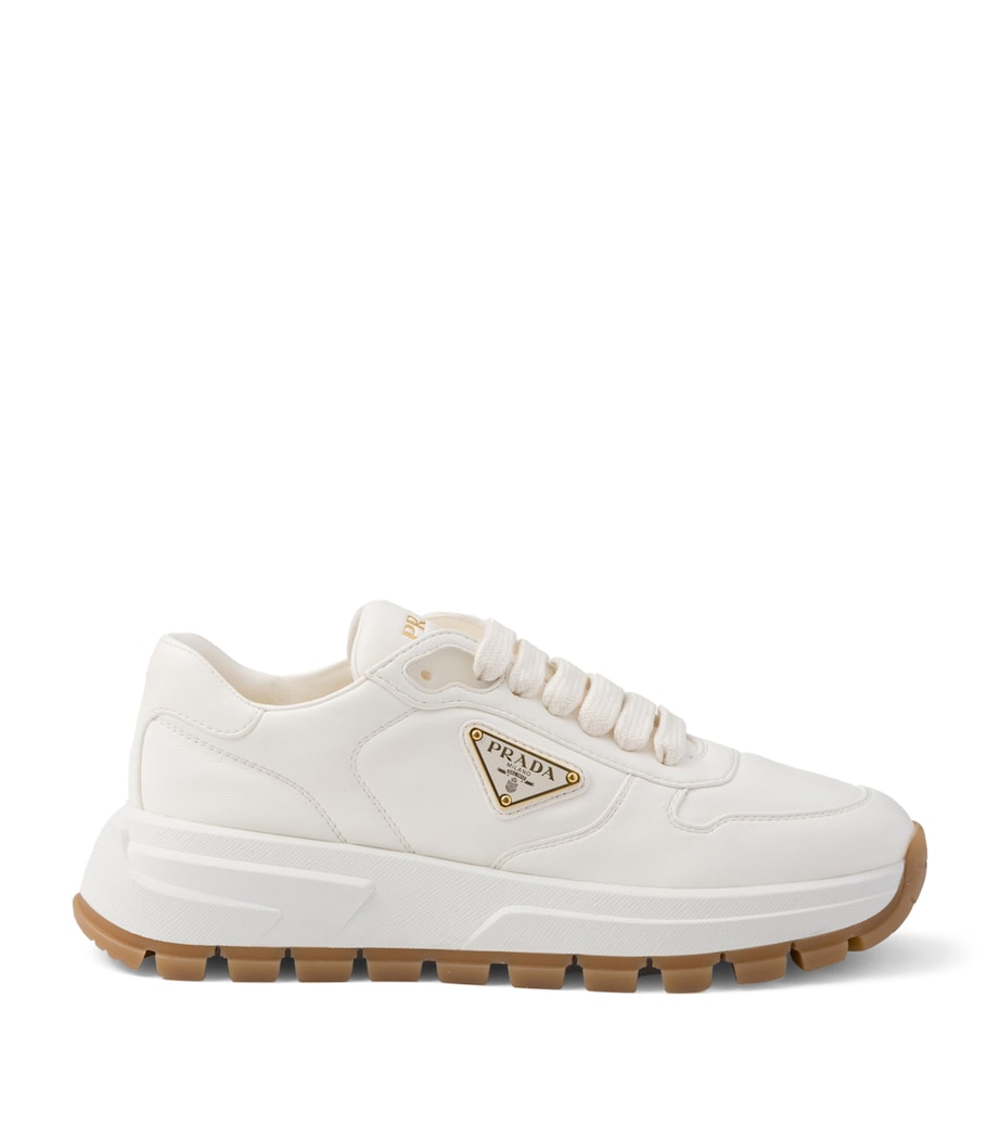Prada Leather Triangle Sneakers Image 1