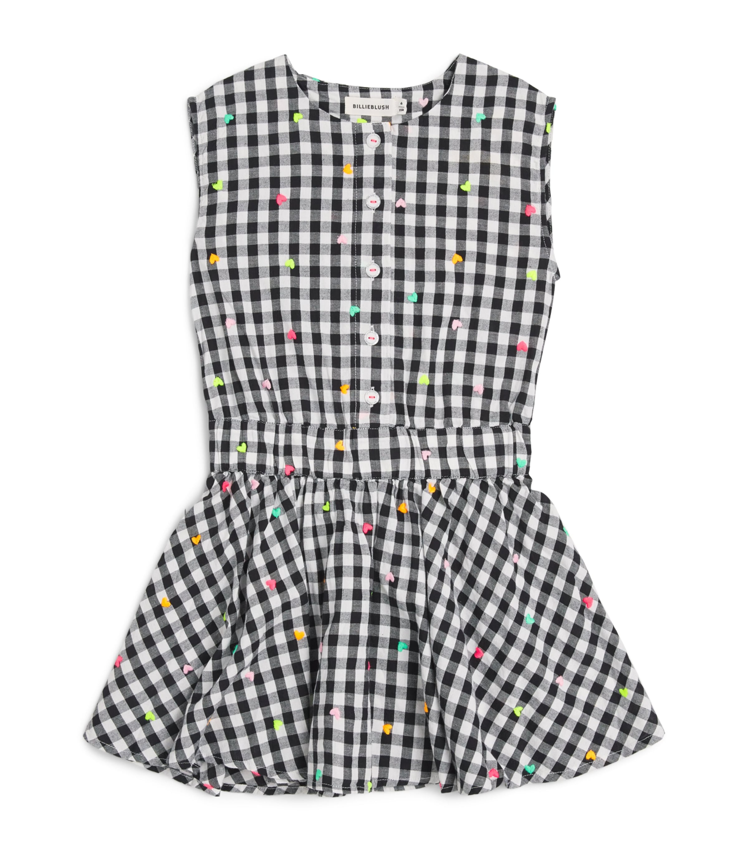 Billieblush Check Embroidered Heart Dress (2-12 Years) Black Image 1