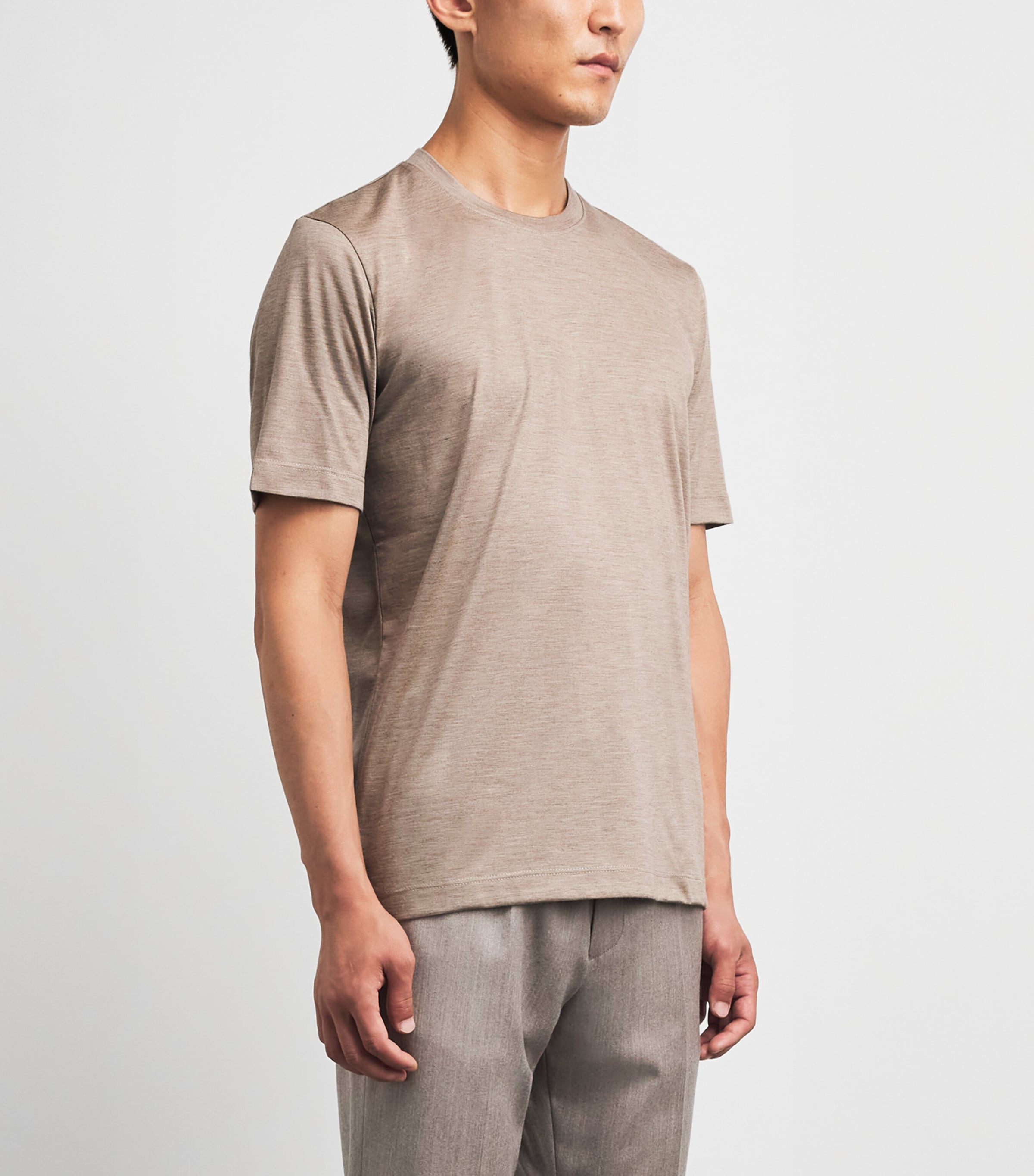 Marco Pescarolo Womens Cashmere T-Shirt Dark Beige Image 4