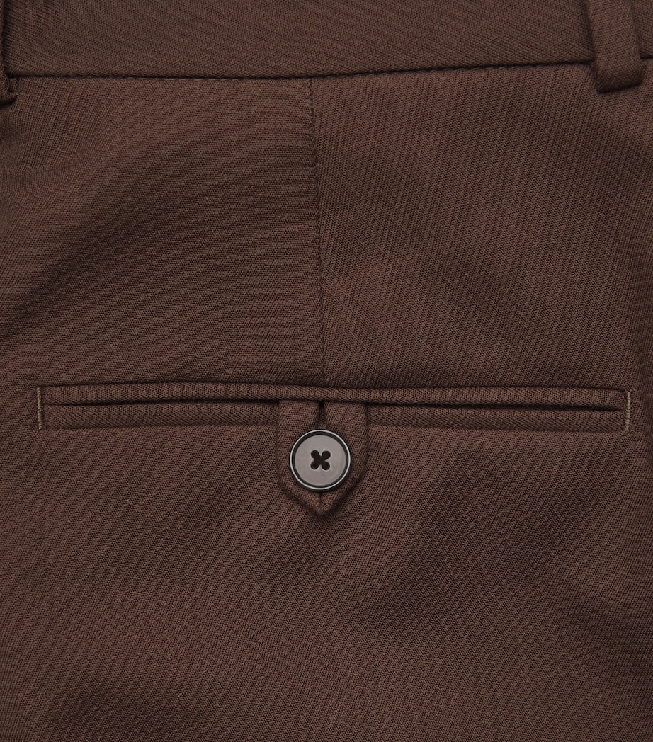 Polo Ralph Lauren Womens Cotton-Wool Straight-Leg Trousers Dark Beech Image 6