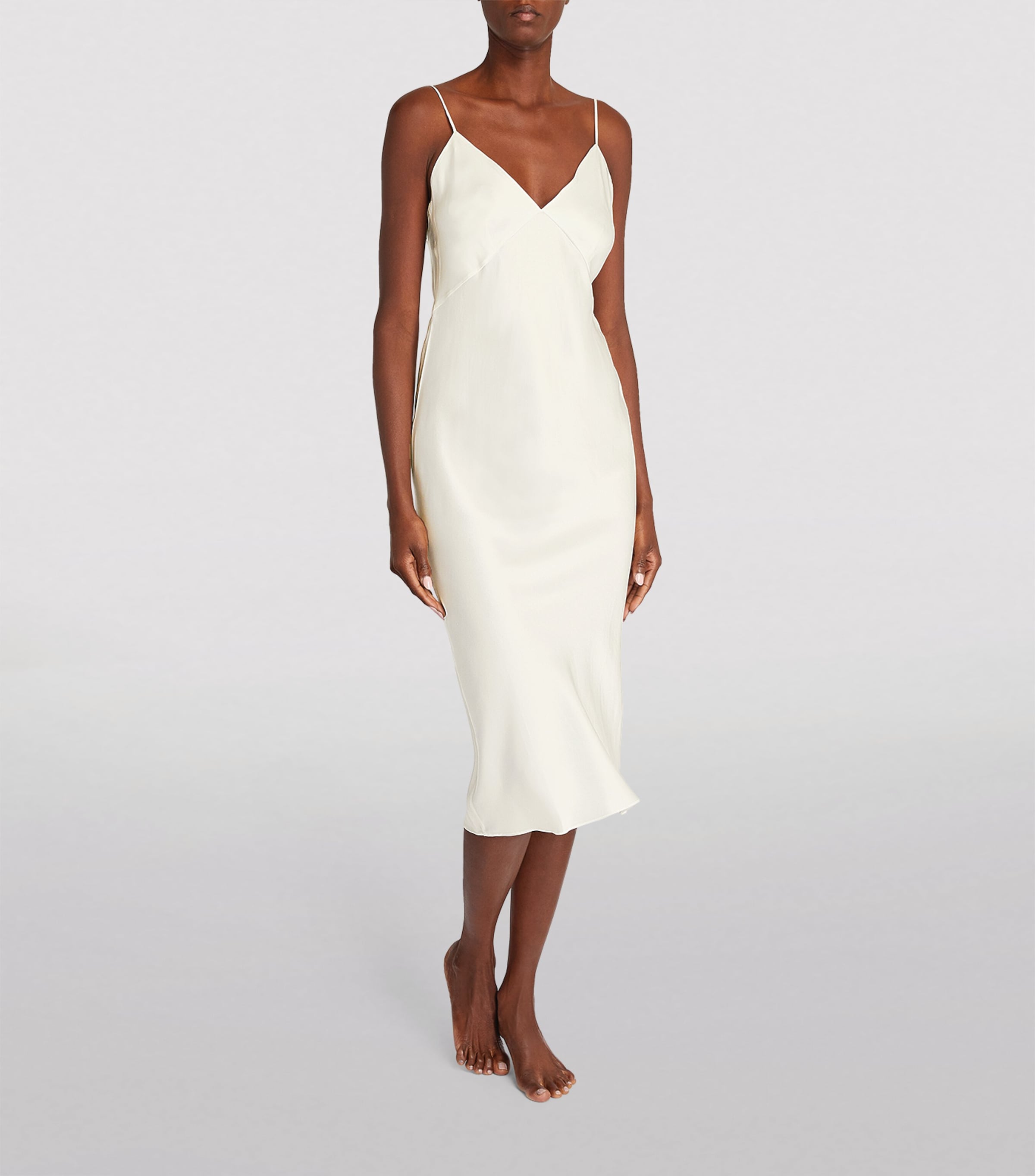 Silk Issa Slip Dress IVORY Image 2