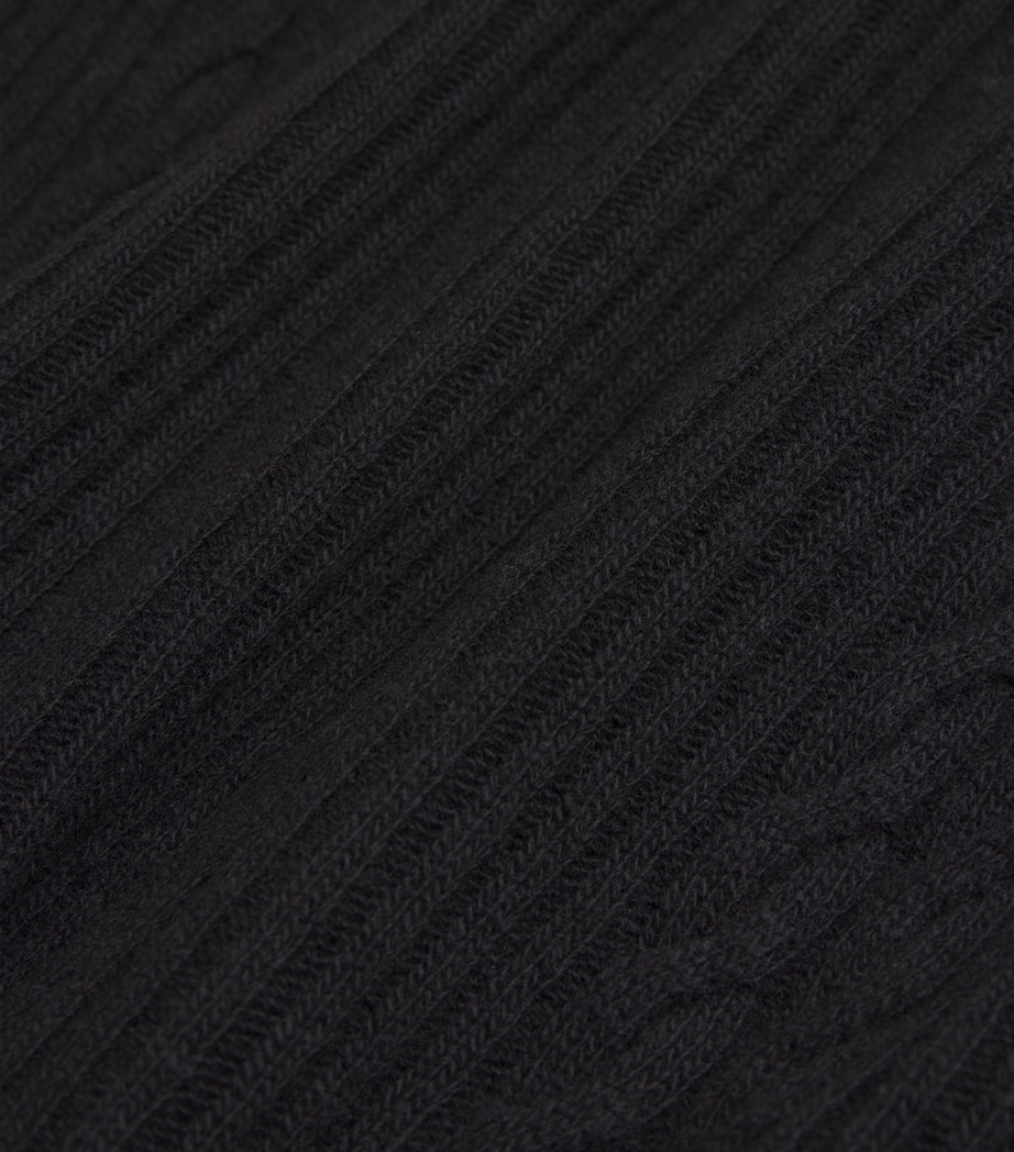 Wool-Cashmere Midi Dress BLACK Image 5