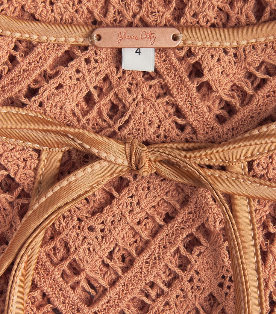 Embroidered Cotton Savannah Maxi Dress NUDE Image 6