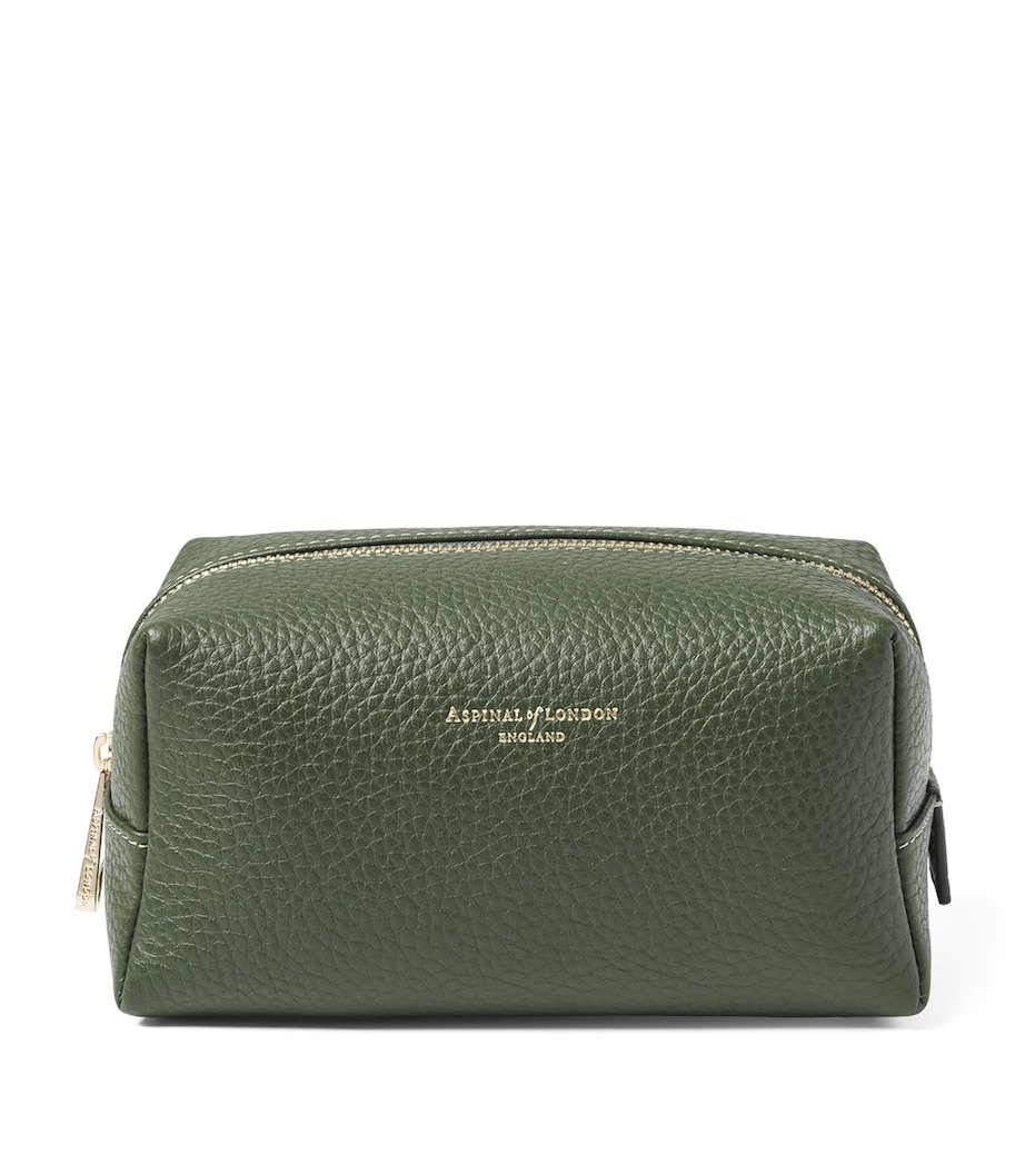 Aspinal Of London Medium Leather London Cosmetic Case Racing Green Image 1