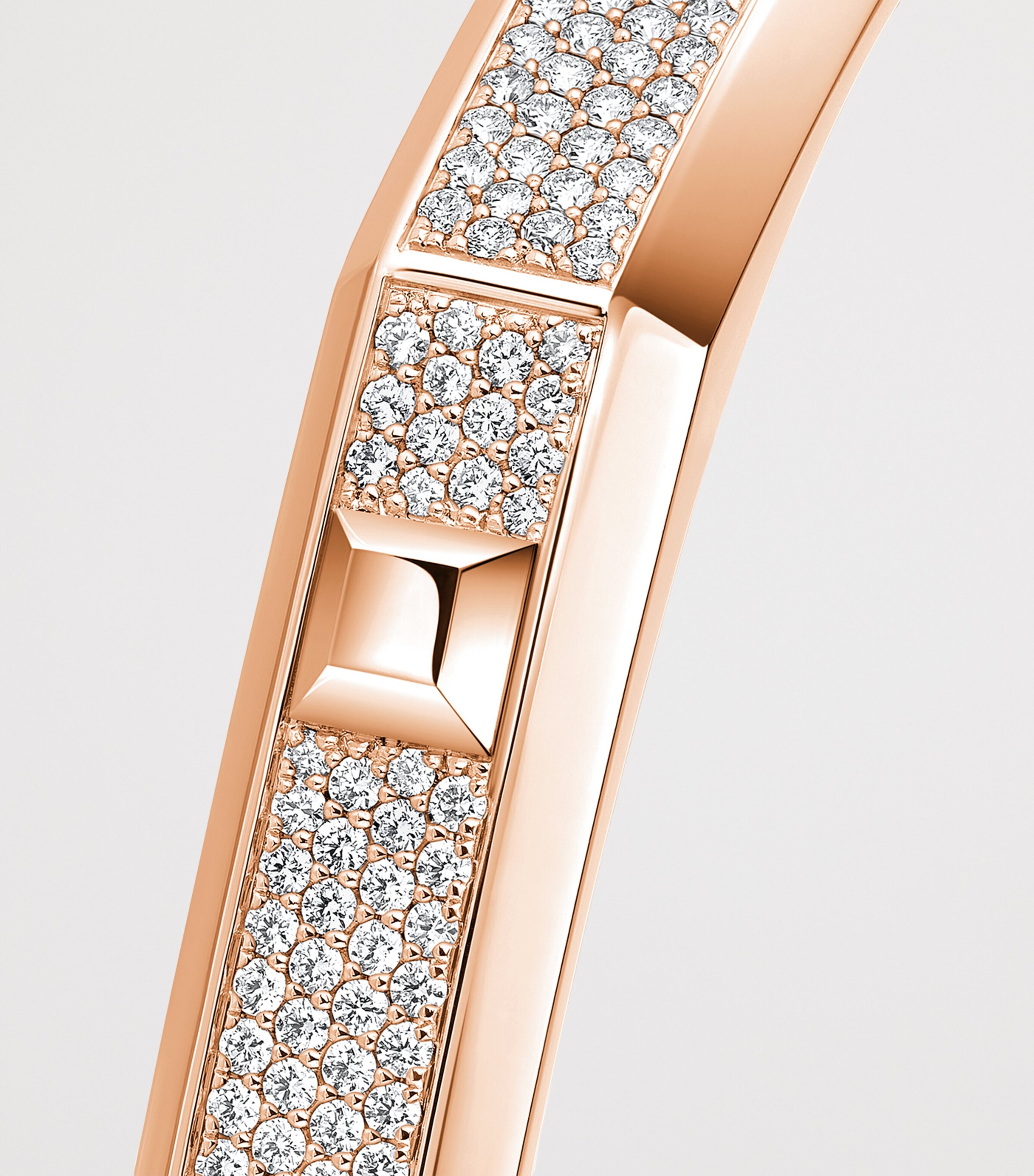 Messika Moderniste Medium Pink Gold and Diamond Pavé Bangle Pink Gold Image 3