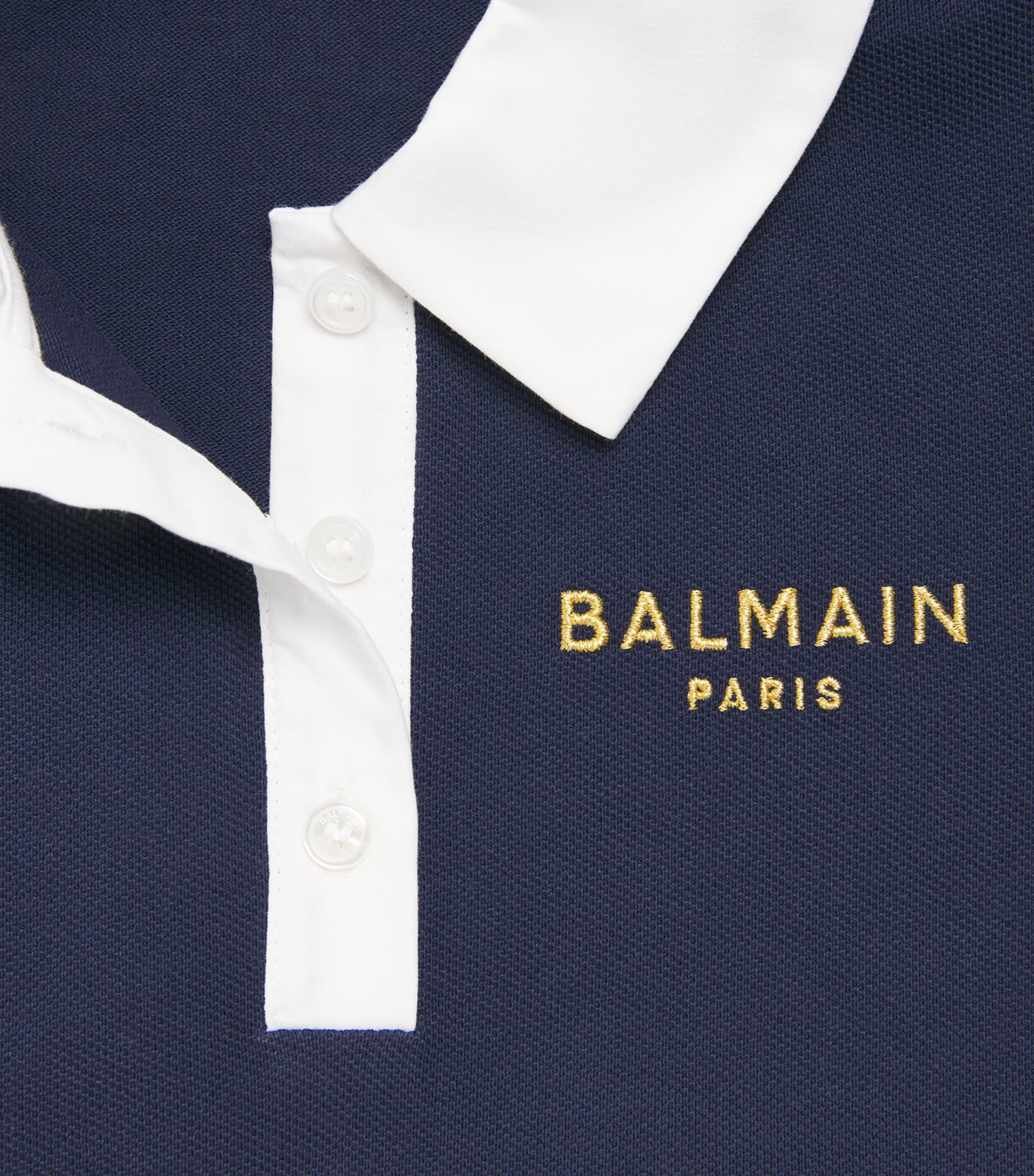 Balmain Kids Cotton Jersey Dress (4-14 Years) Blue/white Image 3