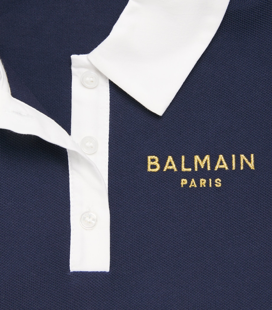 Balmain Kids Cotton Jersey Dress (4-14 Years) Blue/white Image 3