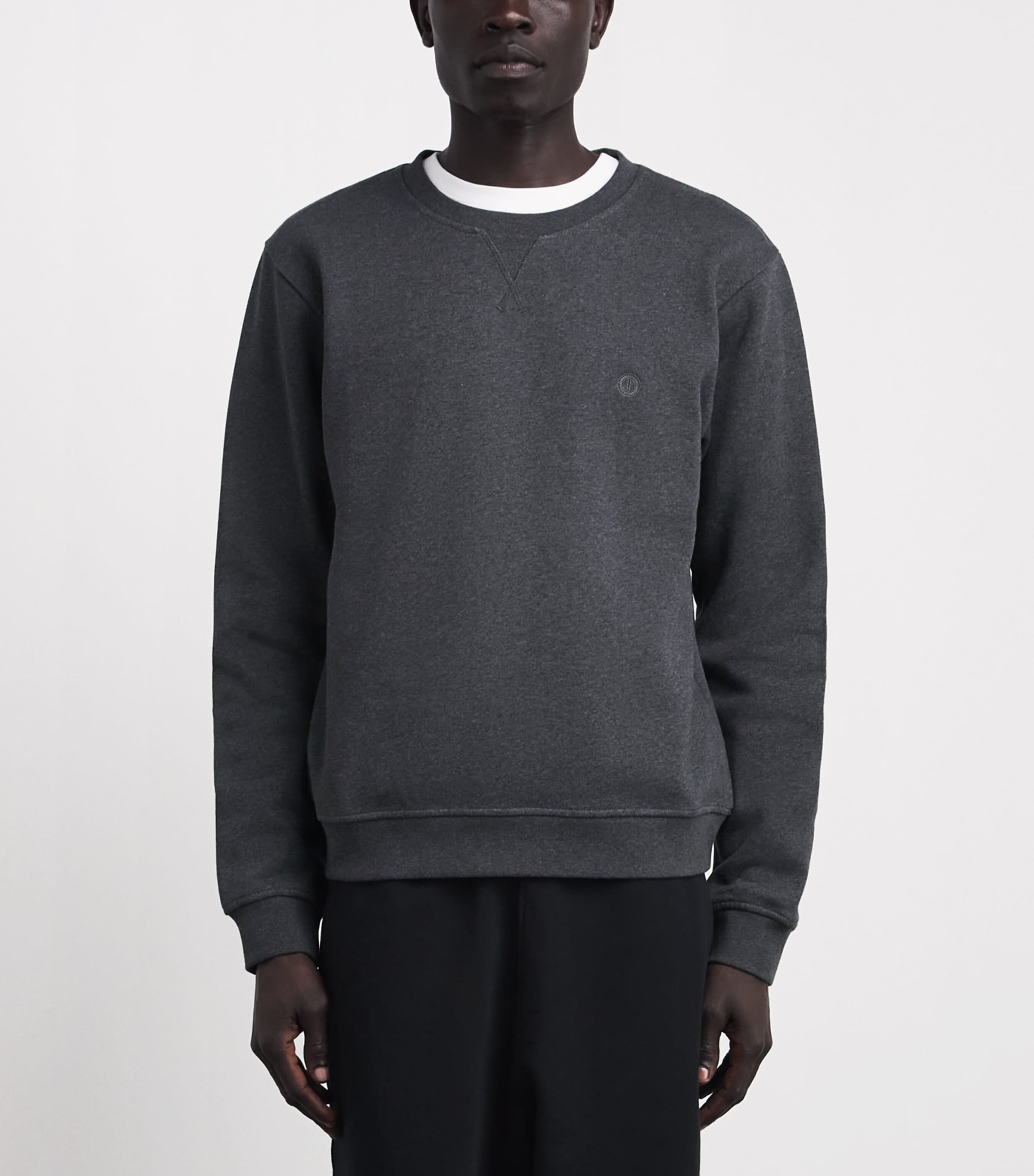 Harrods Mens Cotton Jersey Logo Sweatshirt Grey Image 4
