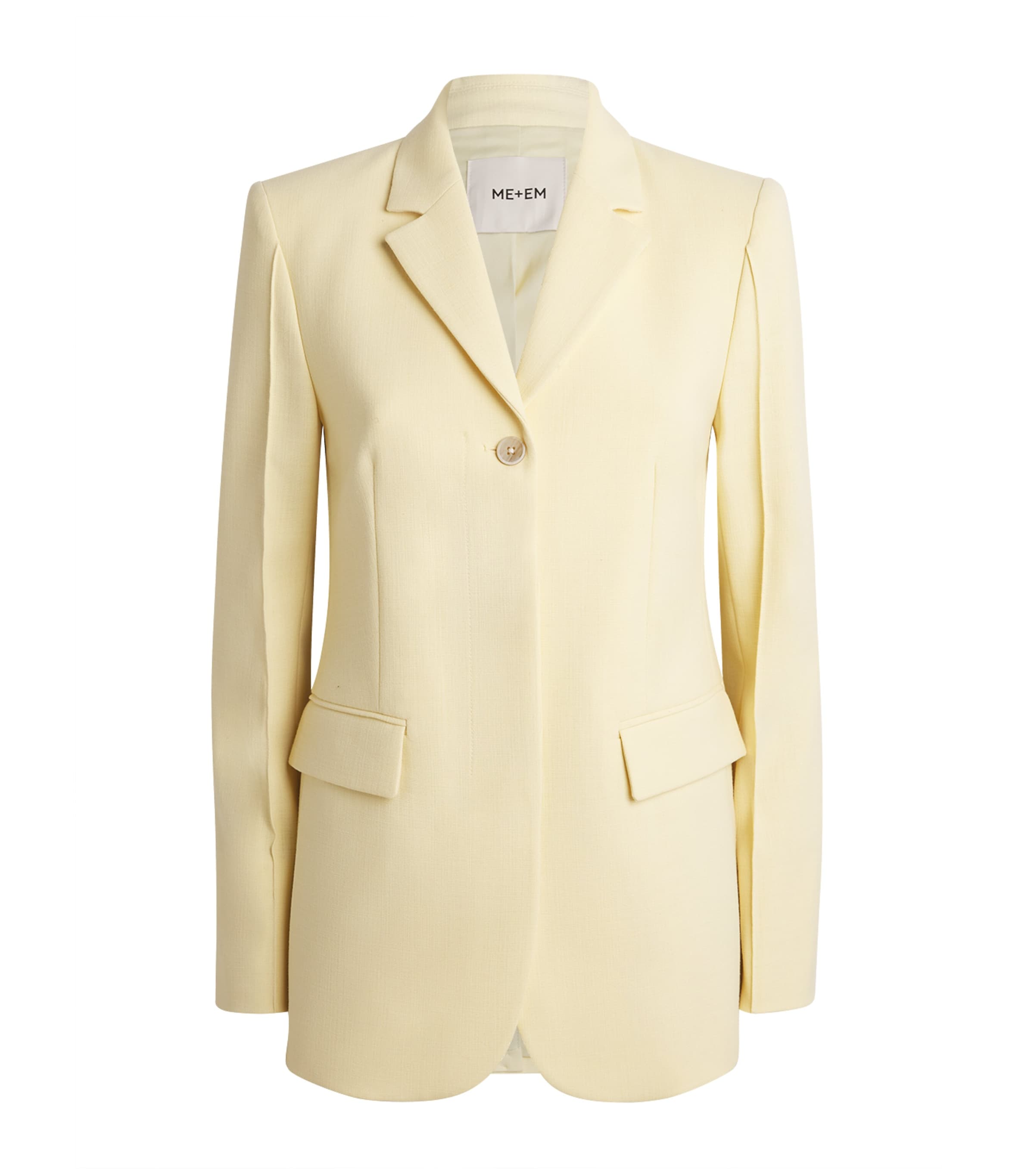 ME+EM Womens High-Waist Slim Contour Blazer Dusted Lemon Yellow Image 1