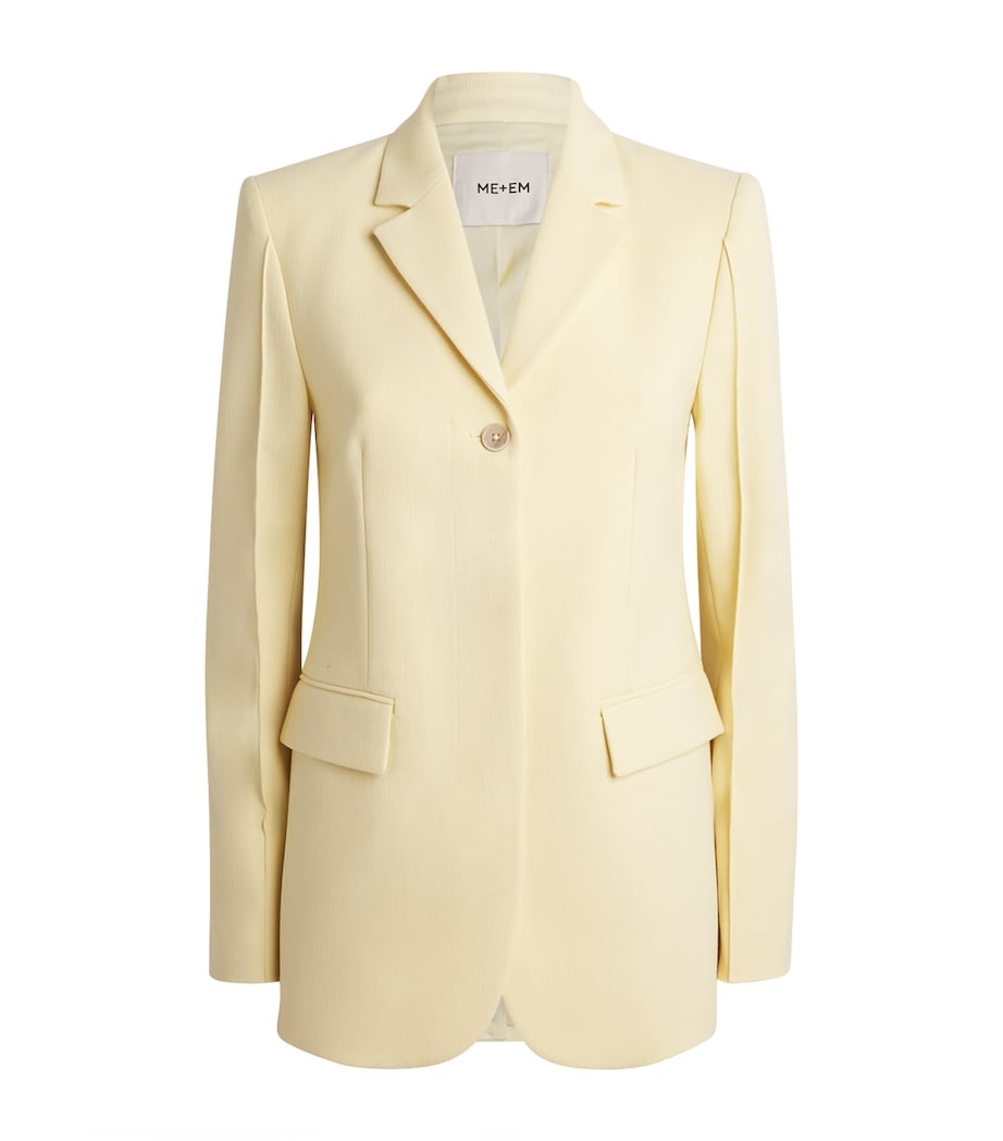 ME+EM Womens High-Waist Slim Contour Blazer Dusted Lemon Yellow Image 1