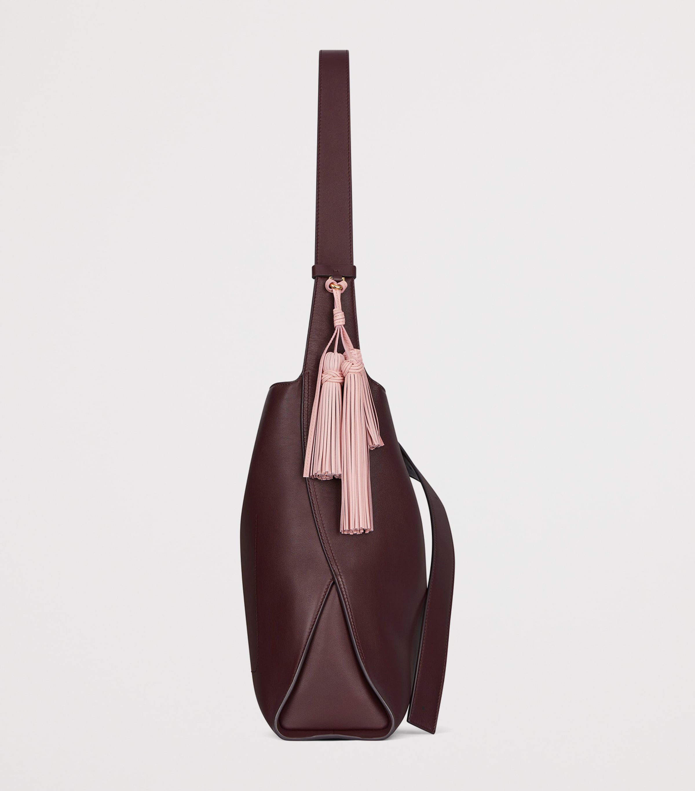 Medium Leather Day Hobo Bag BURGUNDY Image 2