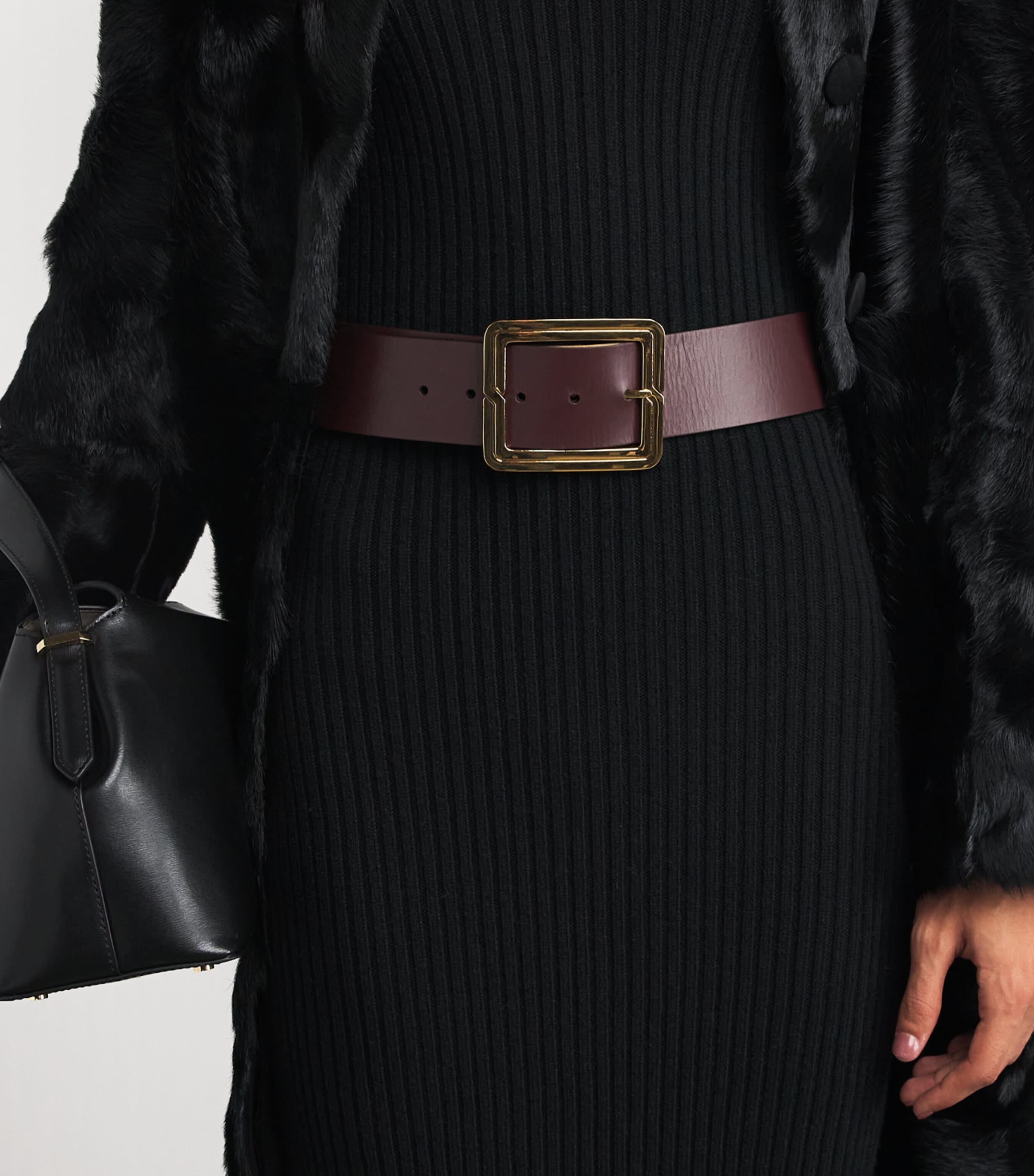 Wool-Blend Maxi Dress BLACK Image 6