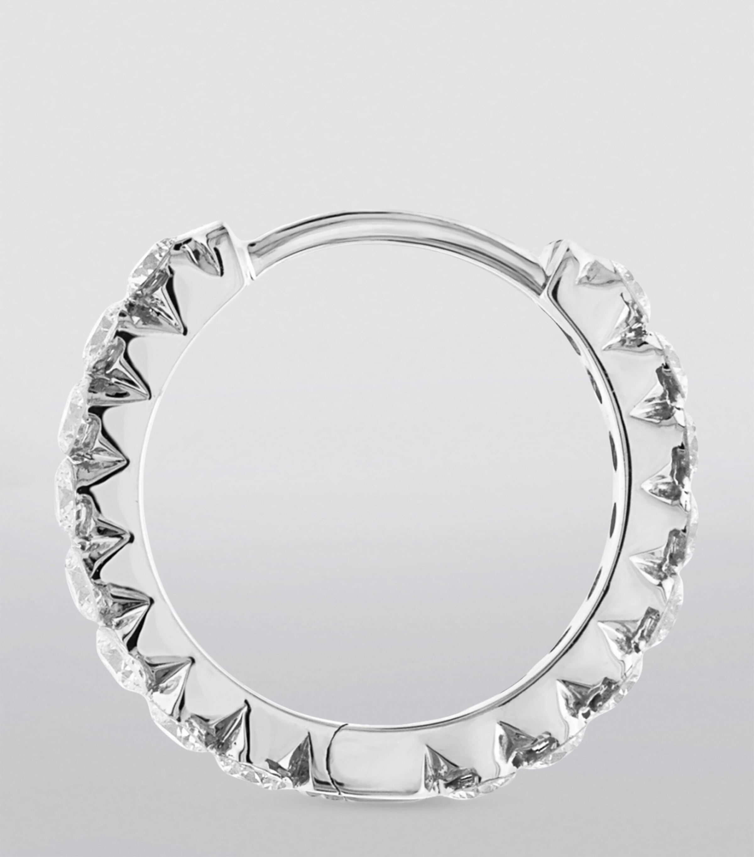 White Gold Invisible Set Diamond Eternity Hoop Earring (9.5mm) WHITE GOLD Image 2