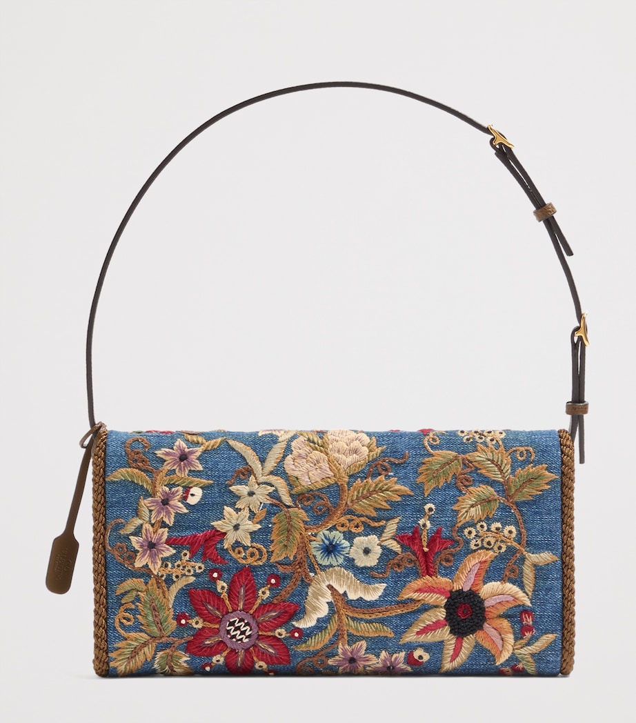 Valentino Garavani Embroidered DeVain Shoulder Bag Aqm Image 5