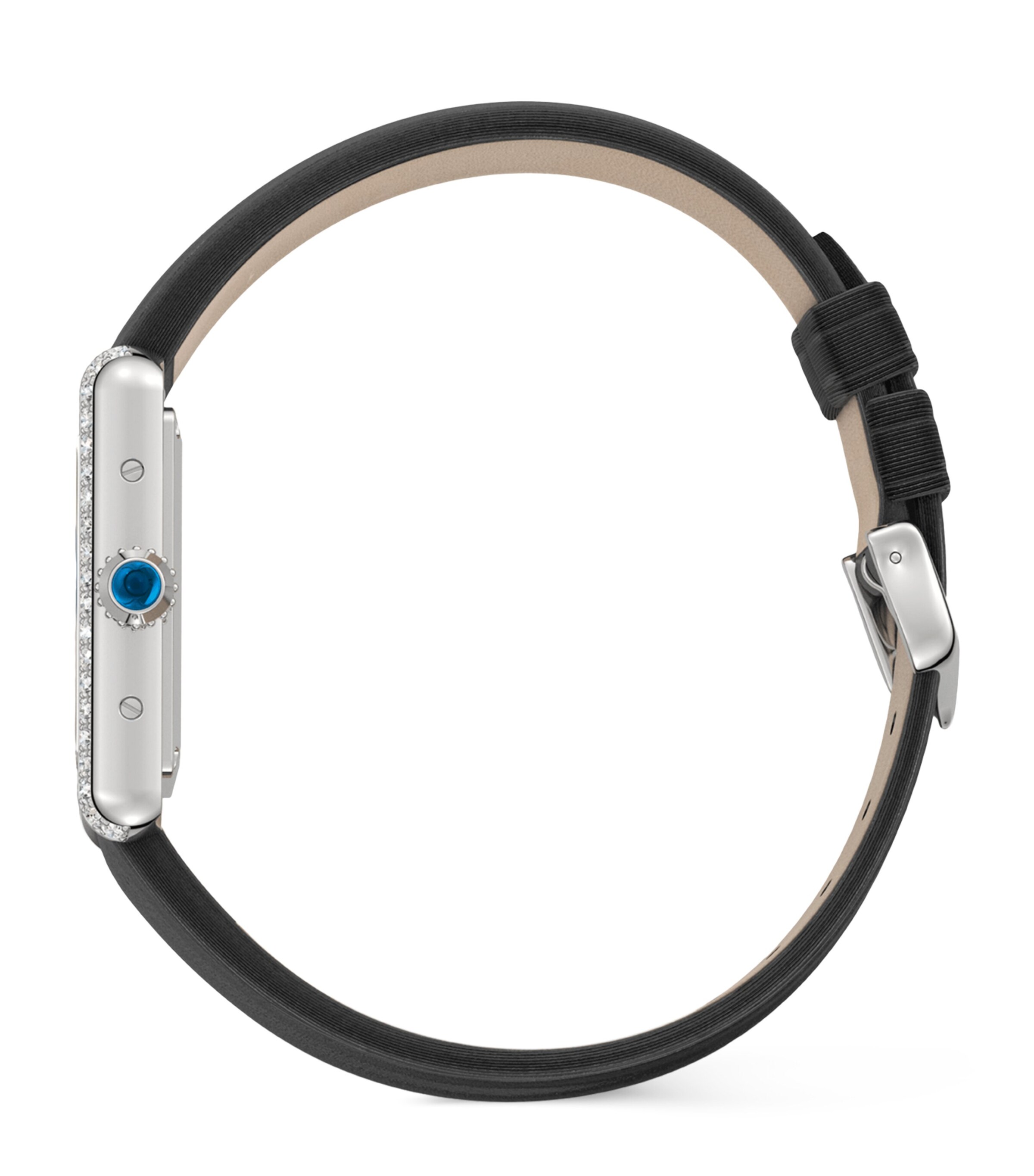 Stainless Steel and Diamond Tank Must Watch 22mm SILVER Image 6