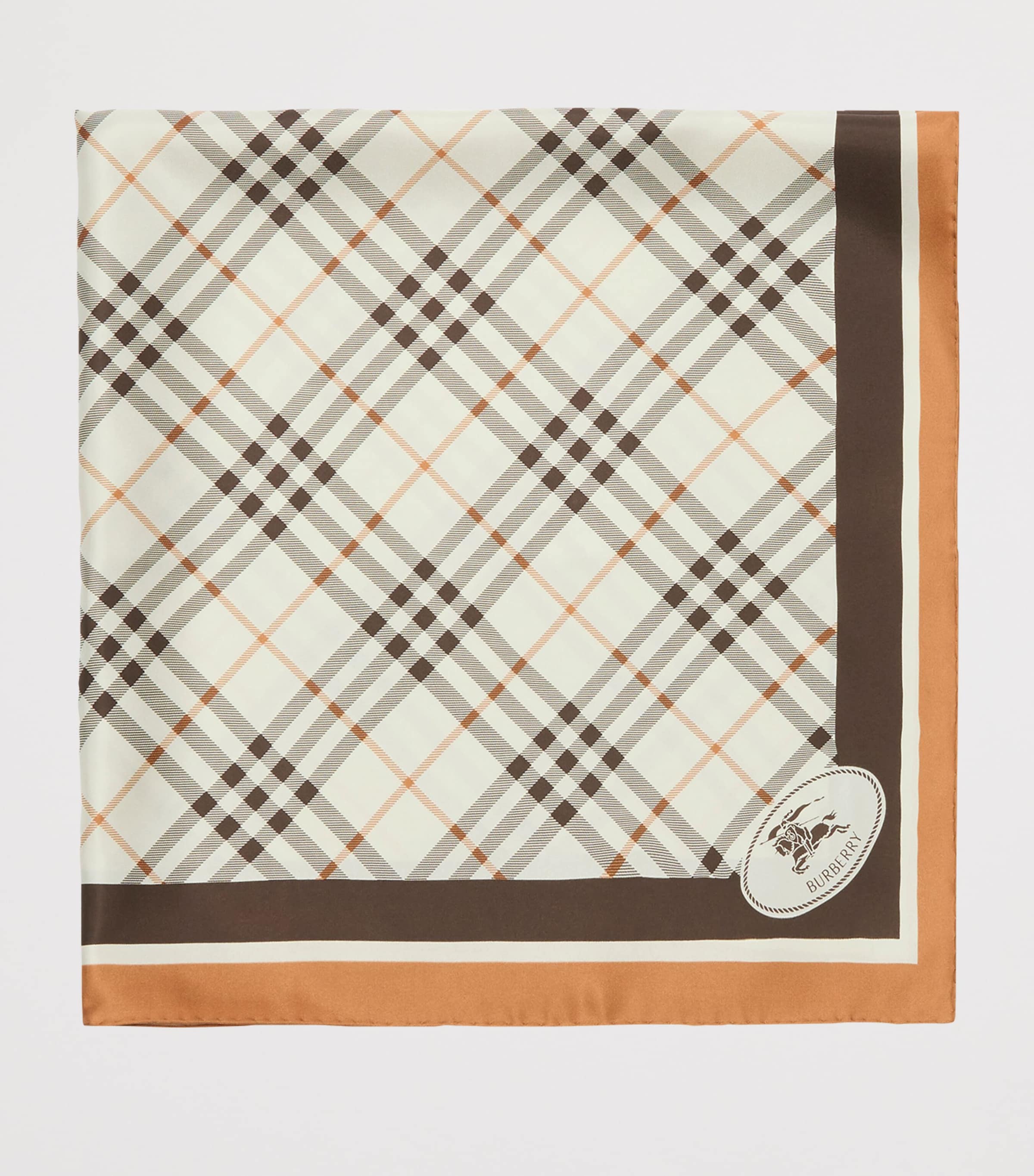 Silk Check Scarf PEBBLE WHITE Image 3