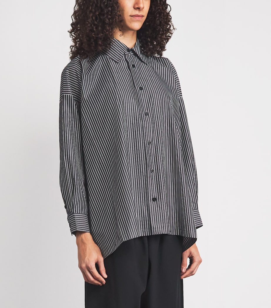 Eskandar Womens Wide Stripe A-Line Shirt Charcoal Image 4