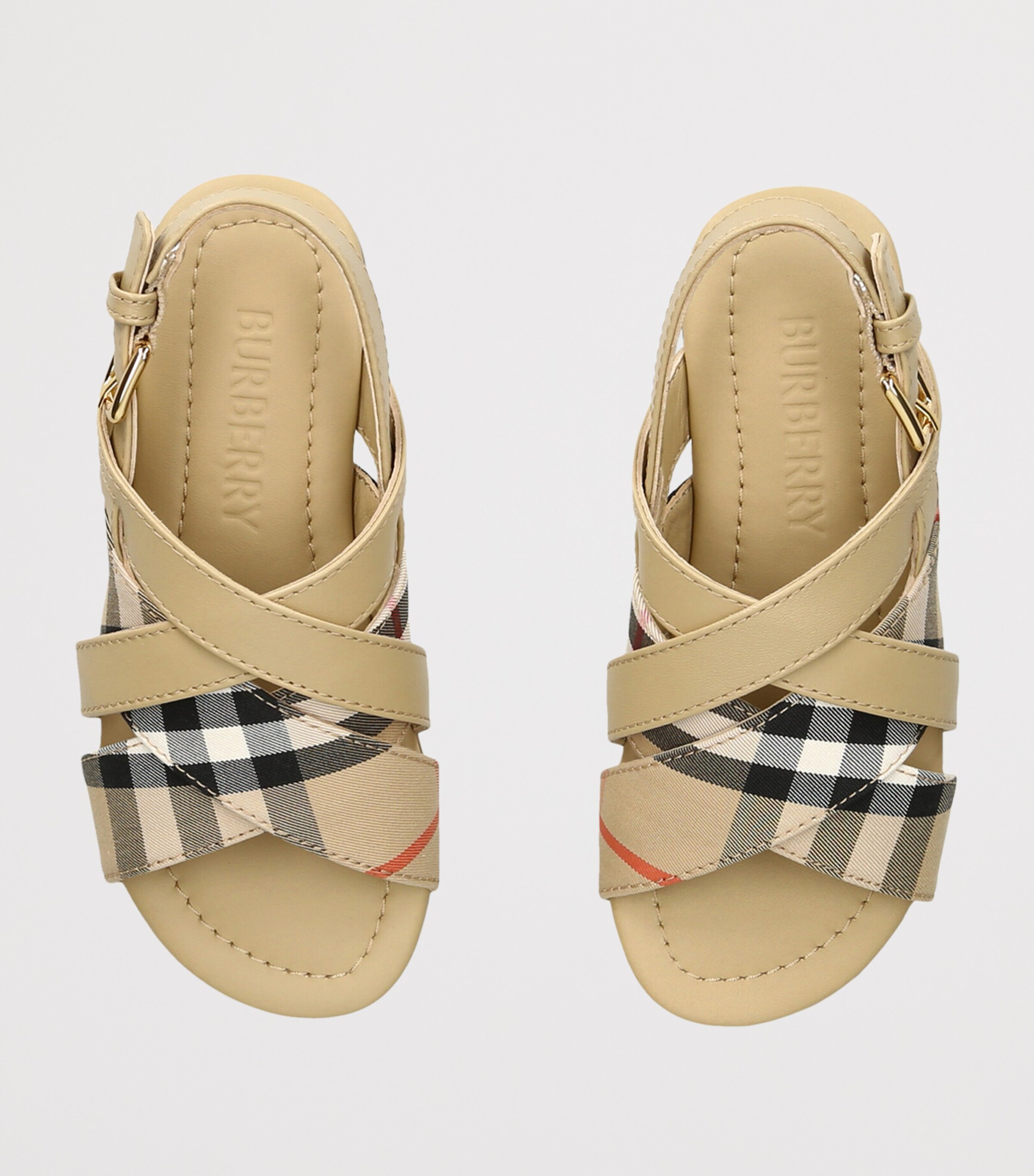 Burberry Kids Leather Cleo Sandals Beige Image 3