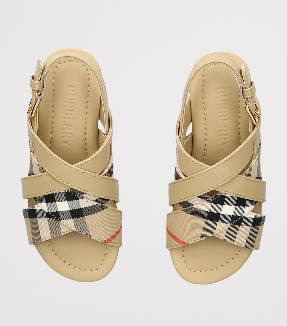 Burberry Kids Leather Cleo Sandals Beige Image 3