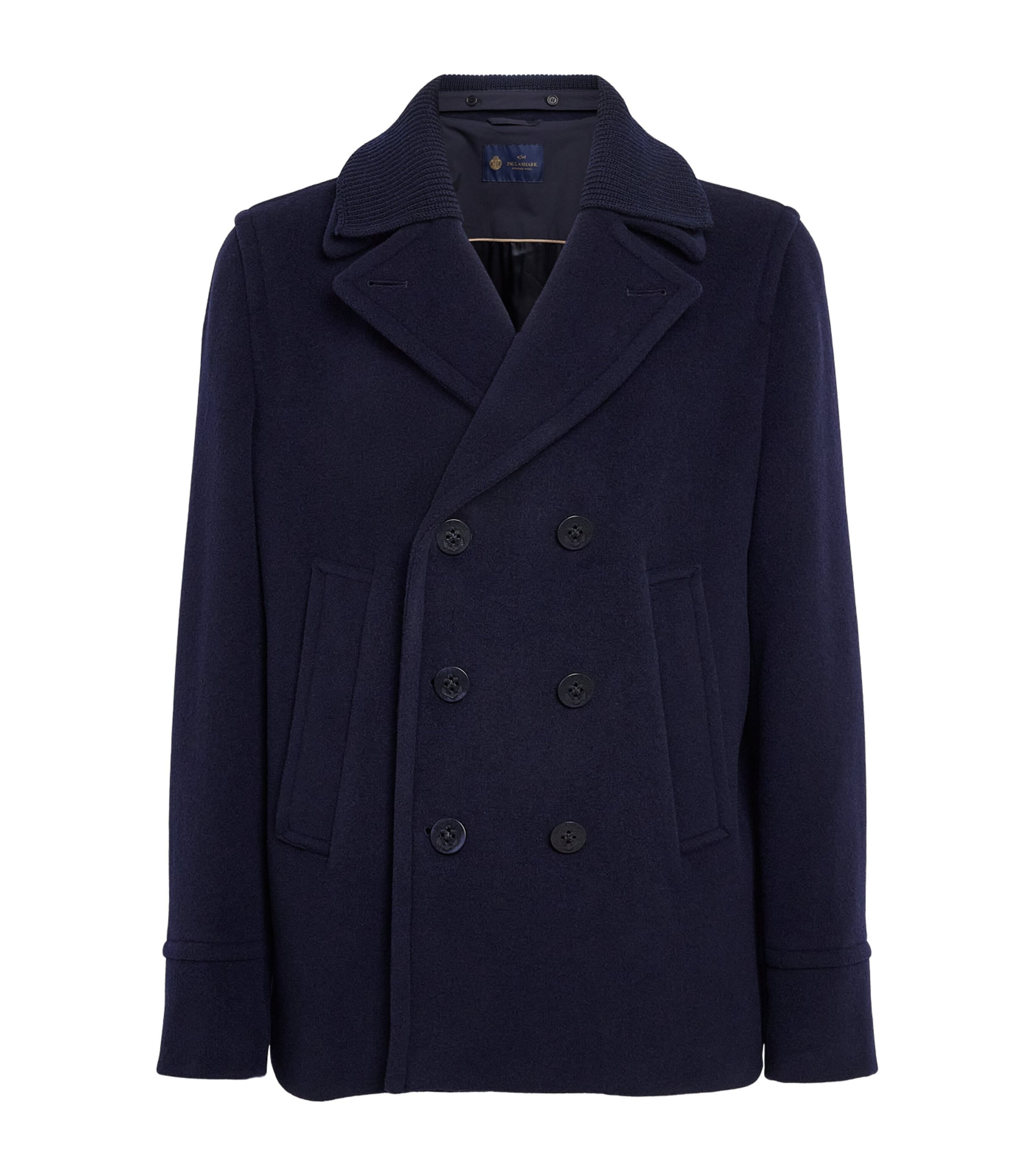 Paul & Shark Mens Wool-Blend Peacoat Blue Image 1