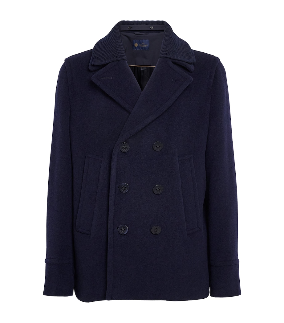 Paul & Shark Mens Wool-Blend Peacoat Blue Image 1