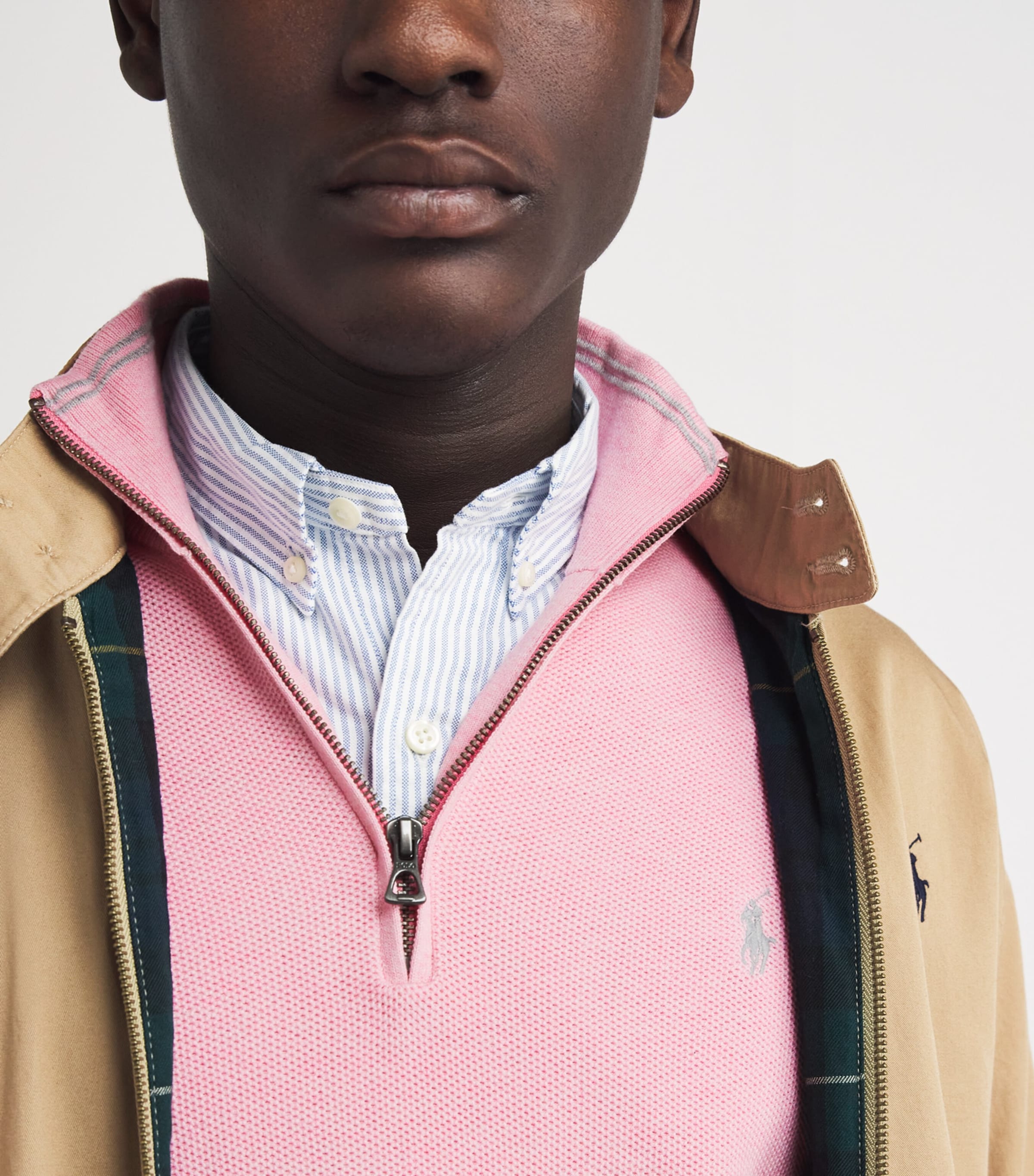 Cotton Half-Zip Sweater CRNTION PINK HEATHER Image 6