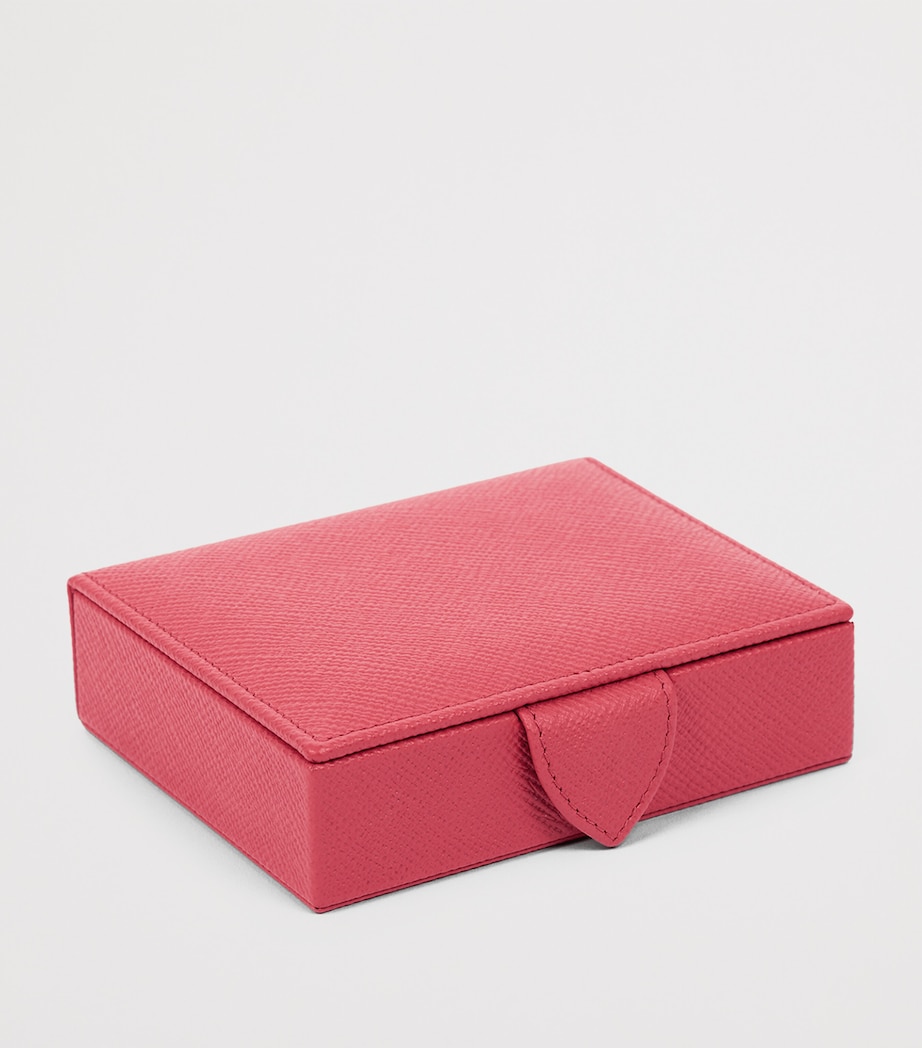 Small Panama Leather Jewellery Box RASPBERRY Image 2