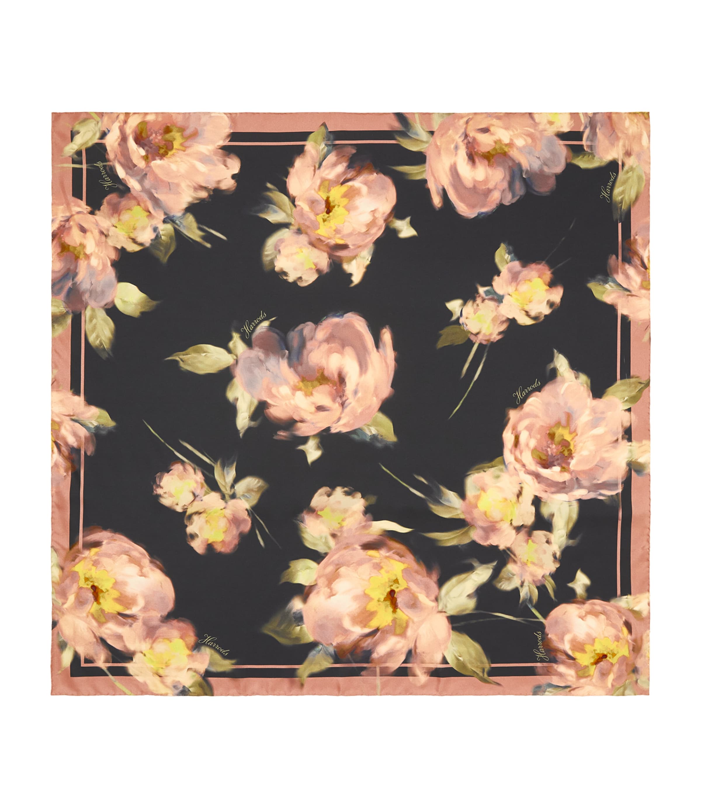 Harrods Silk Midnight Rose Scarf Image 1