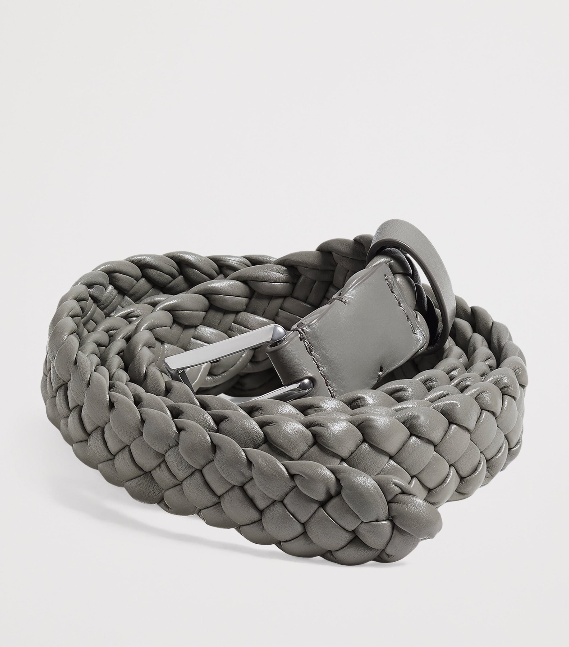 Bottega Veneta Leather Intreccio Solo Belt Image 3