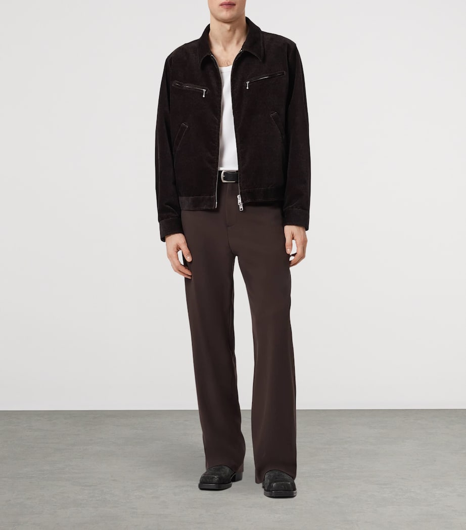 AllSaints Mens Suede Korey Jacket Traverse Brown Image 2