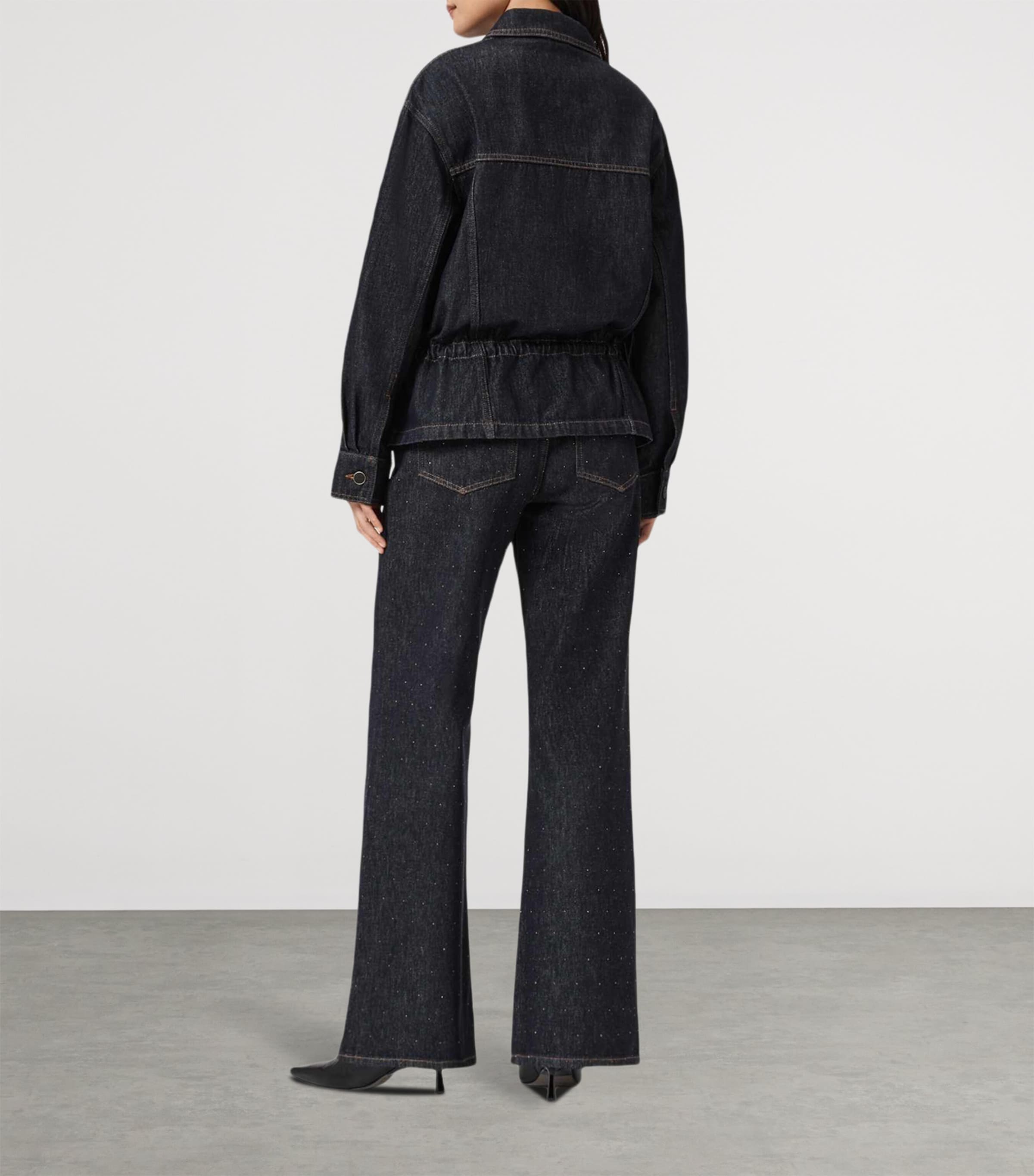 Ember Sparkle Mid-Rise Flared Jeans RAW INDIGO BLUE Image 4