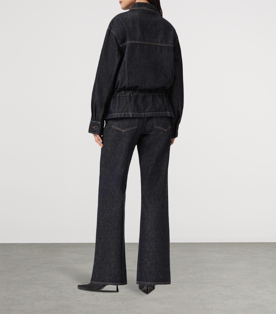 Ember Sparkle Mid-Rise Flared Jeans RAW INDIGO BLUE Image 4