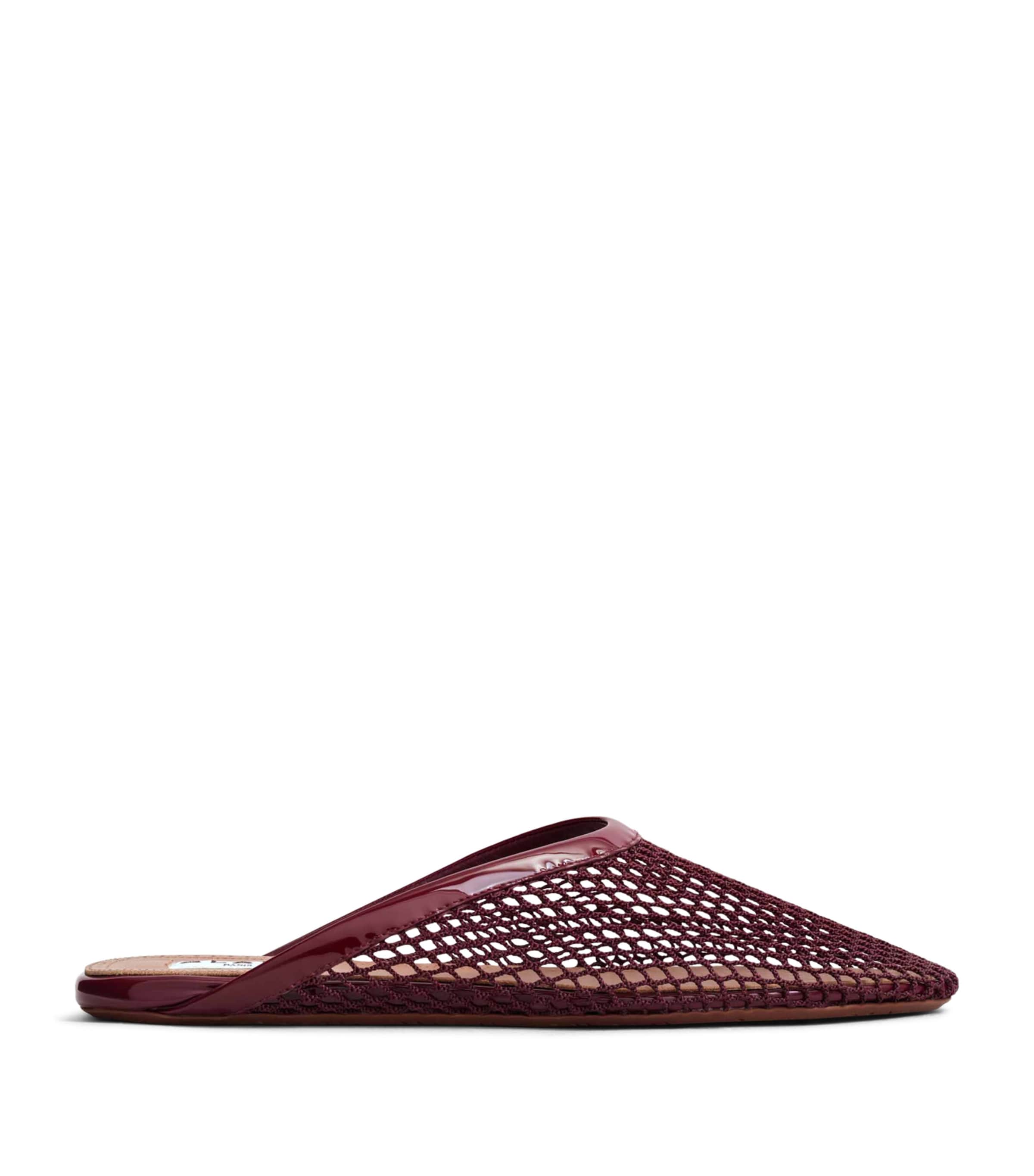 Alaïa Fishnet Mules In Red