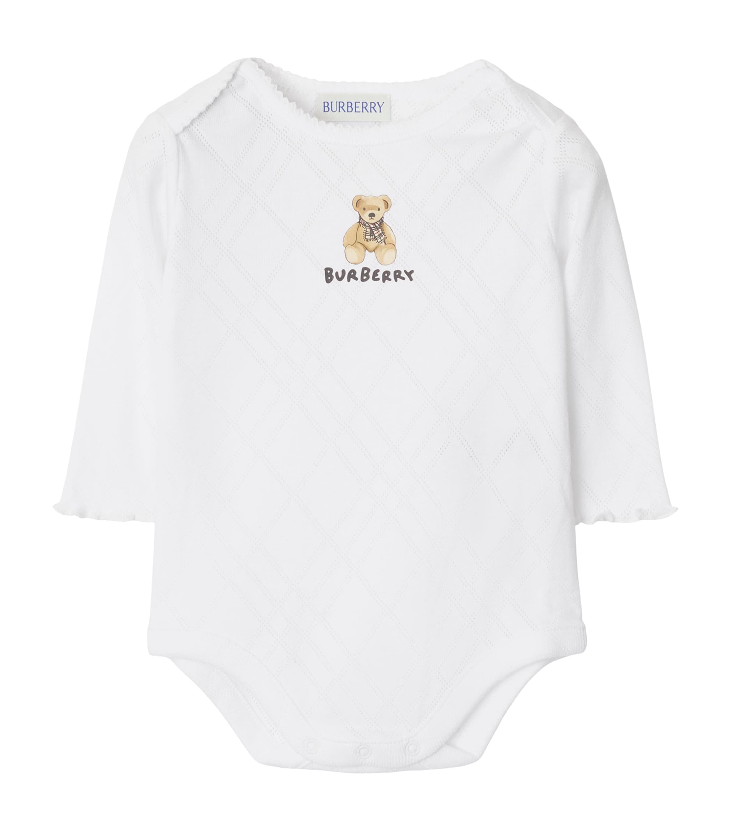 Cotton Thomas Bear Bodysuit (1-18 Months) WHITE Image 1