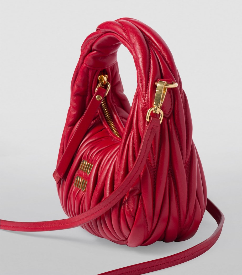 Mini Leather Matelassé Wander Top-Handle Bag F0011 Image 2