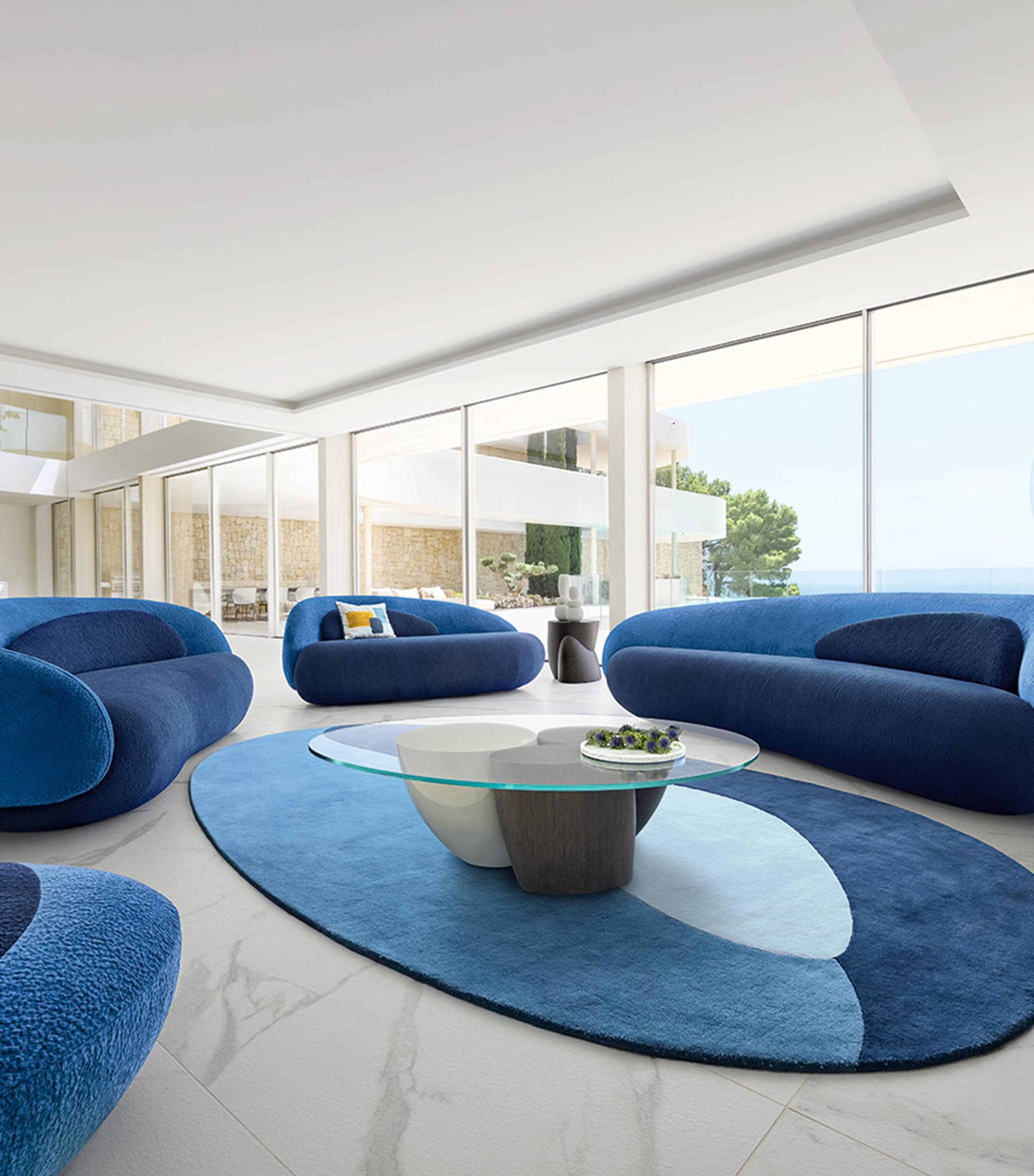 Roche Bobois Dream 4-Seater Sofa Denim Image 2