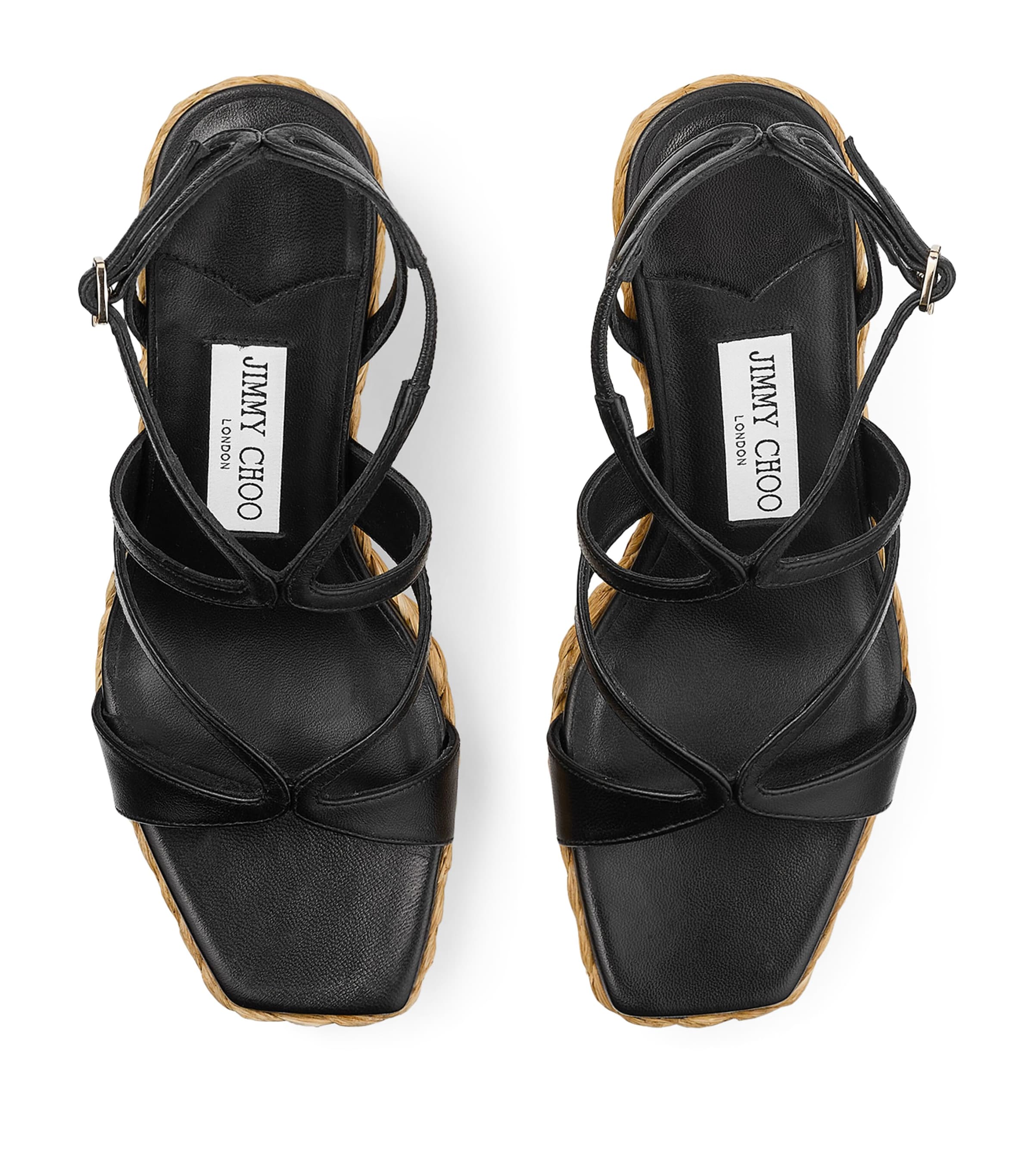 Jimmy Choo Ayla 85 Wedge Sandals Black Image 3