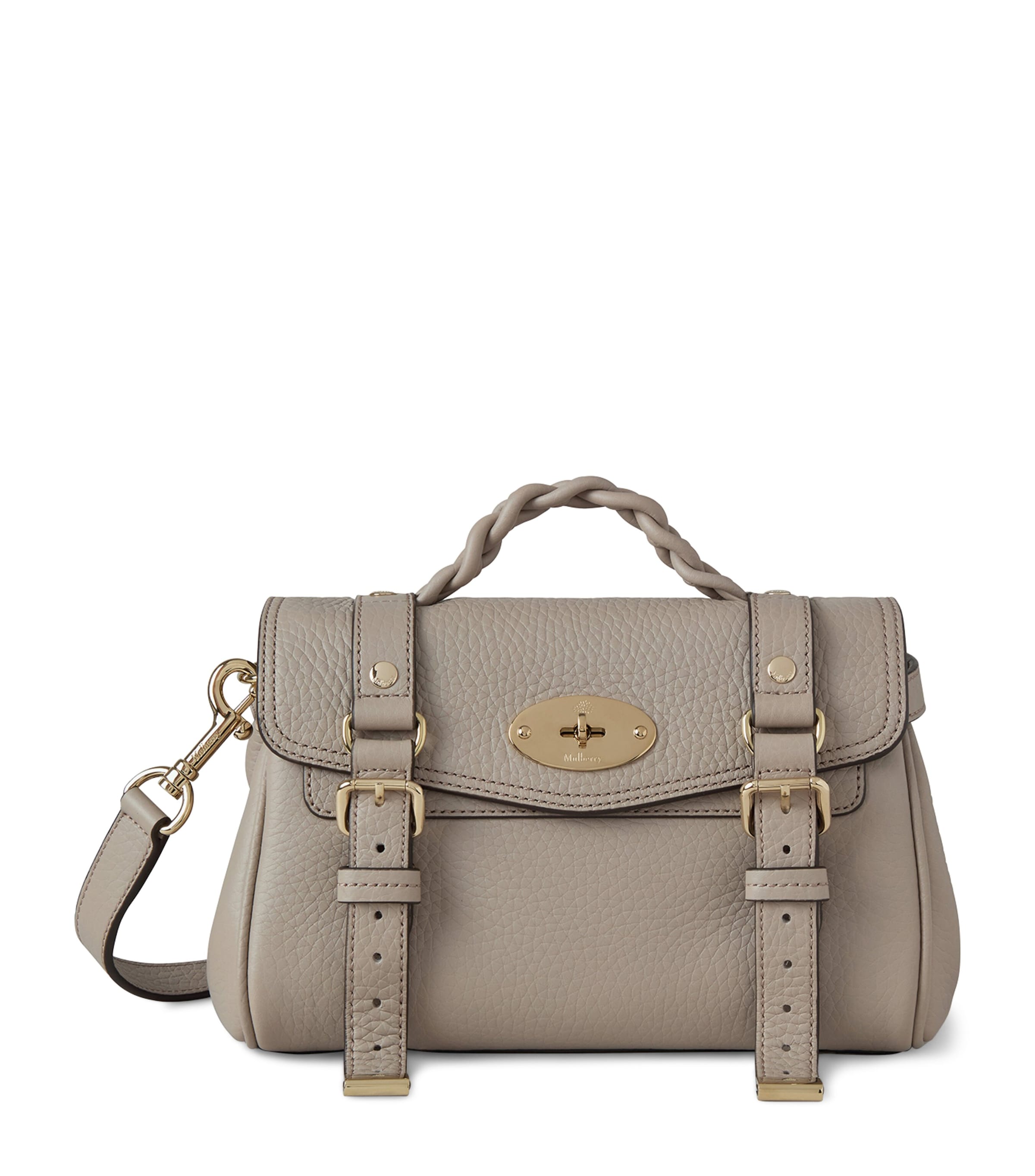 Mulberry Mini Leather Alexa Top-handle Bag In Neutral