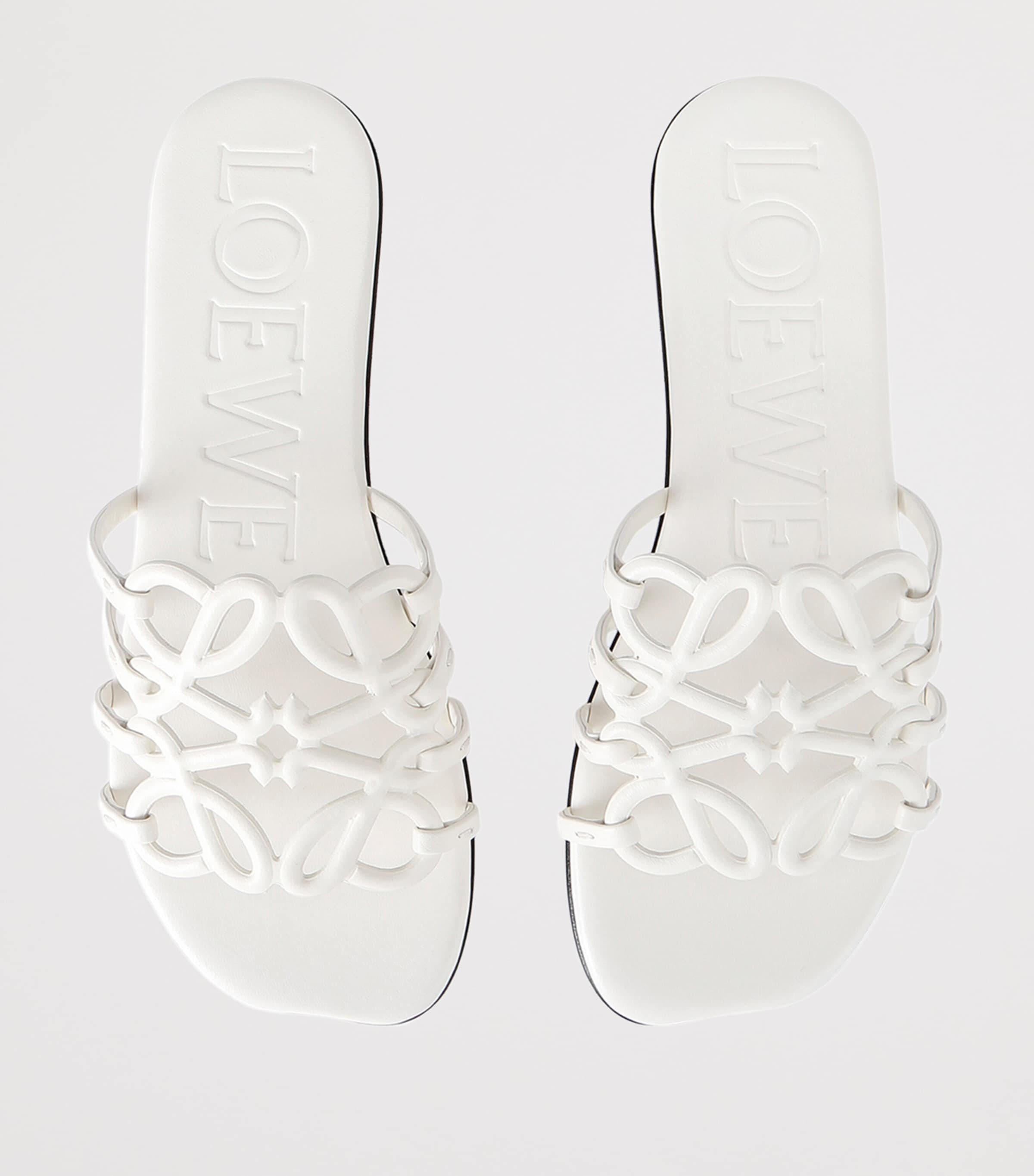 LOEWE Leather Petal Anagram Slides White Image 4
