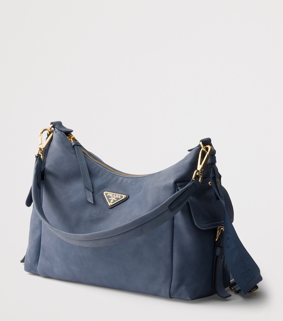 Prada Large Nappa Leather Explore Shoulder Bag Blue Image 4