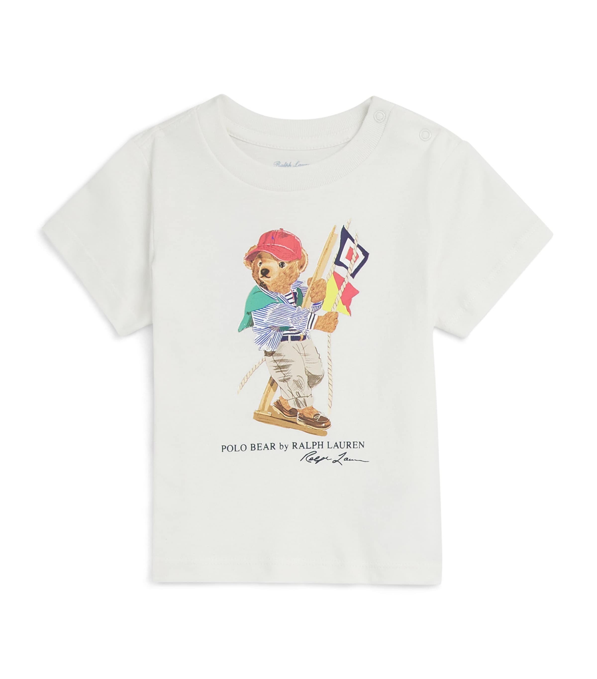 Ralph Lauren Kids Cotton Sailing Bear T-Shirt (3-24 Months) Dkwsh Wht Image 1