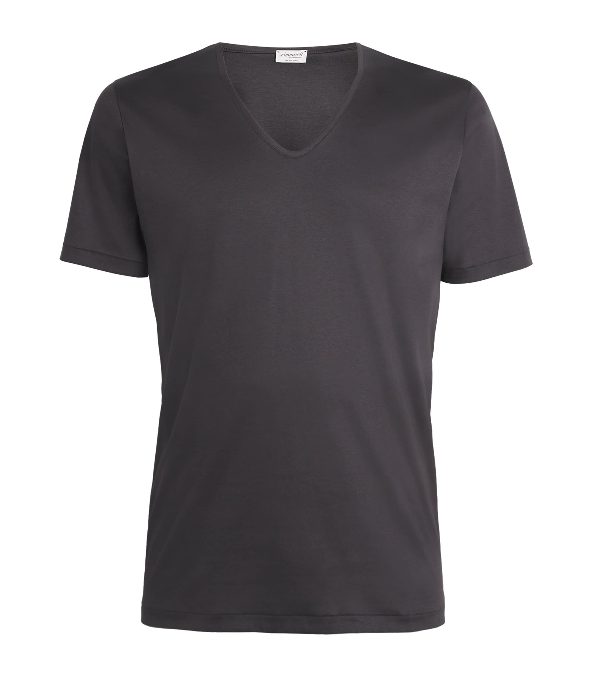 Zimmerli Cotton-blend V-neck T-shirt In Gray
