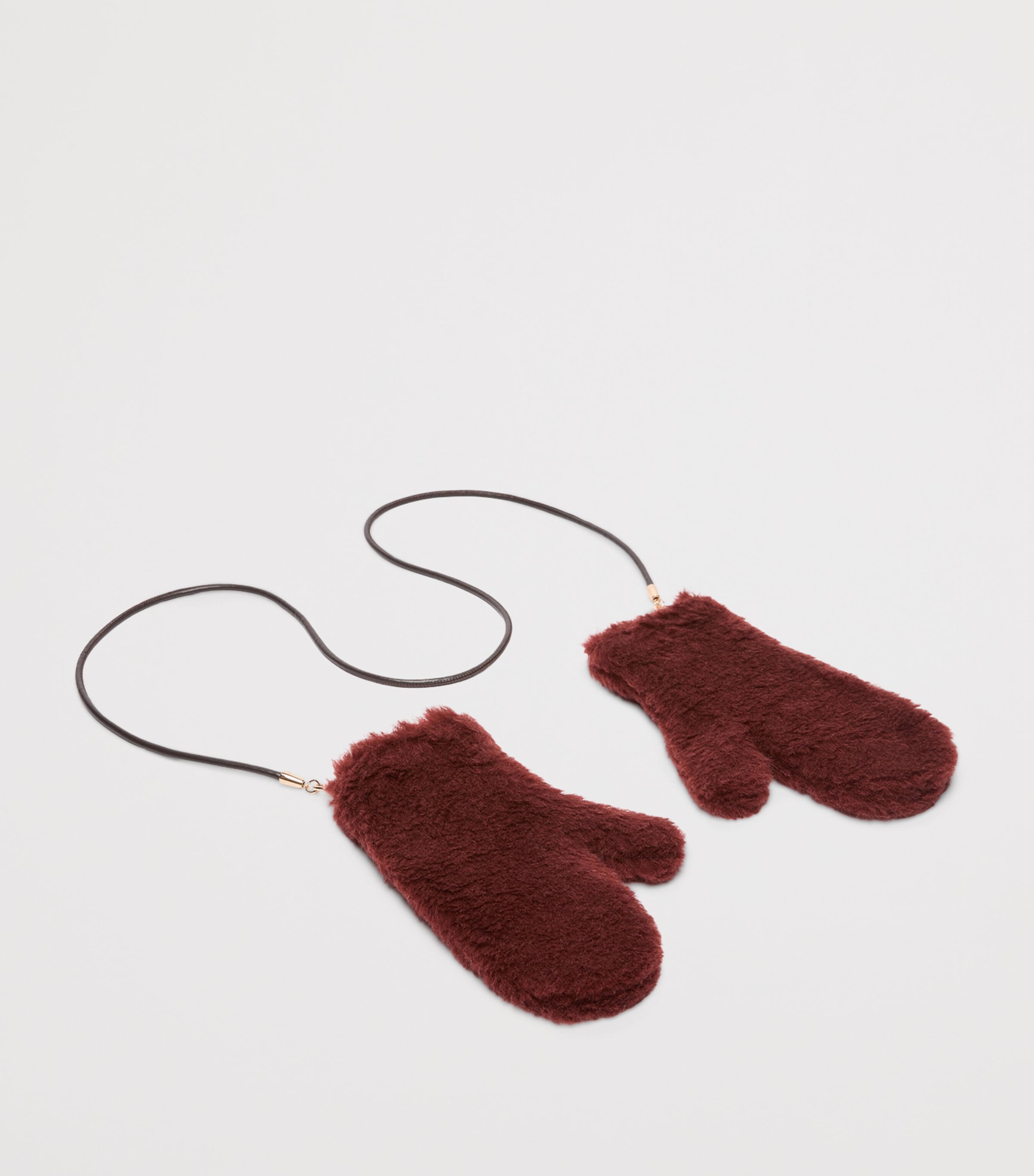 Max Mara Alpaca-Wool-Silk Mittens Rust Image 3