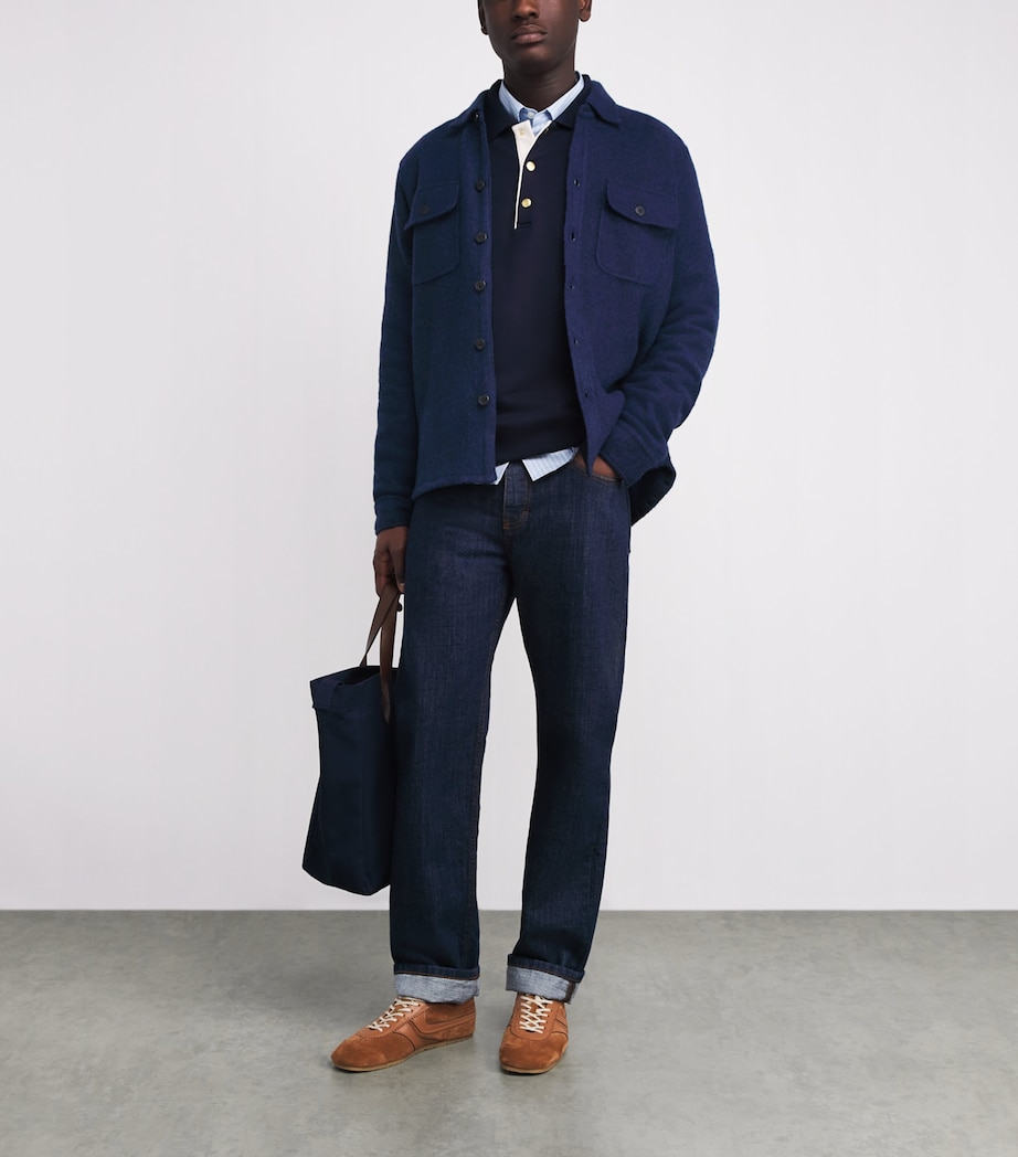 Wool-Blend Felt Overshirt NAVY Image 2