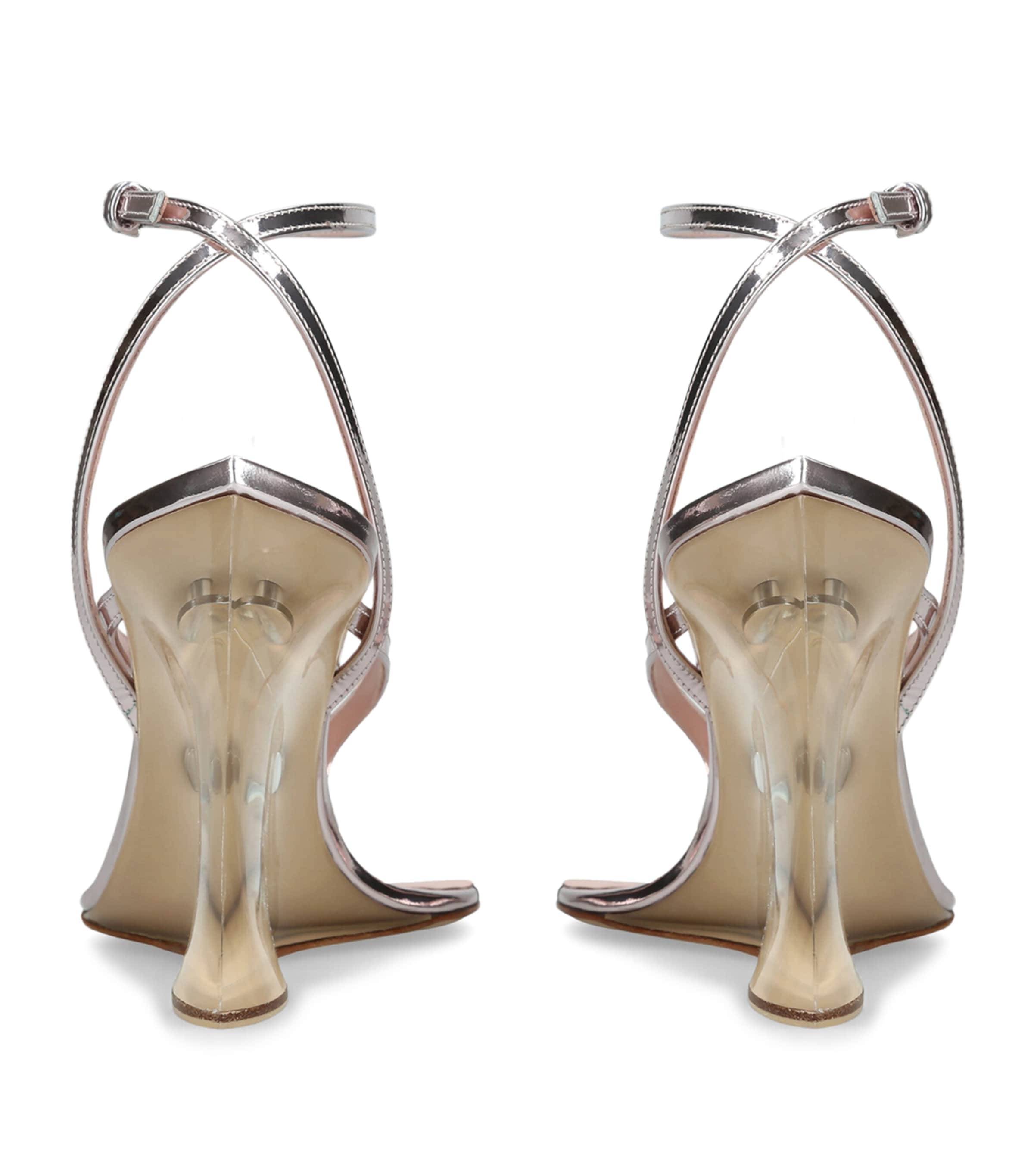 Alaïa Metallic Leather Wedge Sandals 90 Blush Image 2