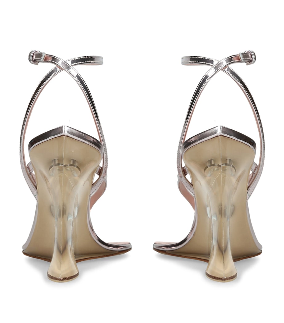Alaïa Metallic Leather Wedge Sandals 90 Blush Image 2