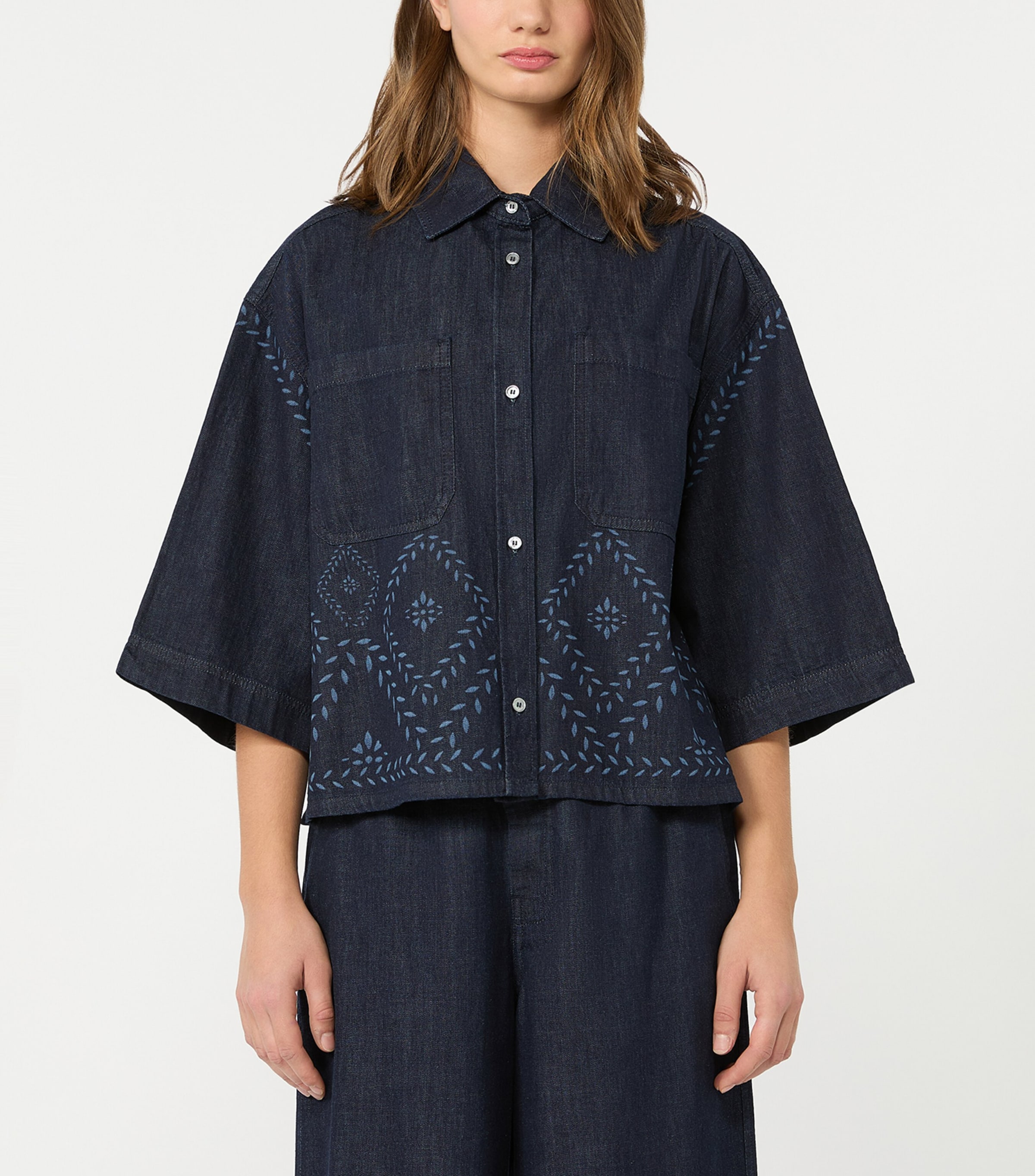 Weekend Max Mara Womens Alare Denim Shirt Navy Image 2